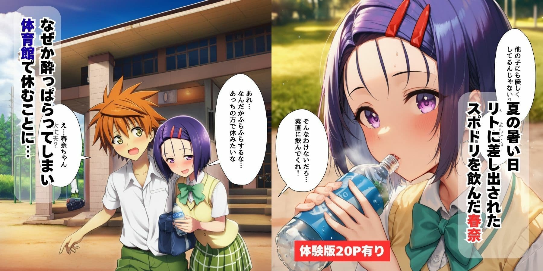 ハーレムな学園生活・春奈とモモとねっとり勢いえっち【お試し版】 サンプル 1