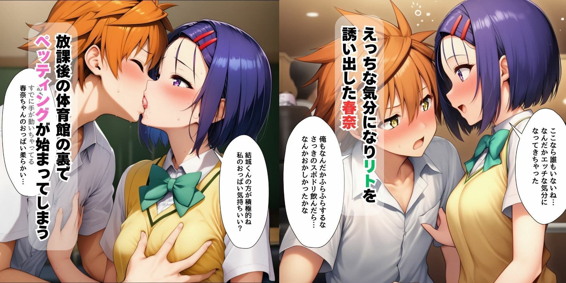 ハーレムな学園生活・春奈とモモとねっとり勢いえっち【お試し版】 サンプル 2