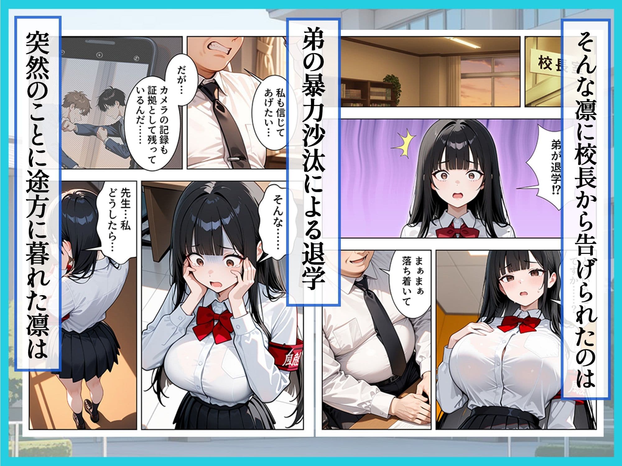強気な風紀委員が卑劣な校長の罠にハマりメス堕ちする話 サンプル 2