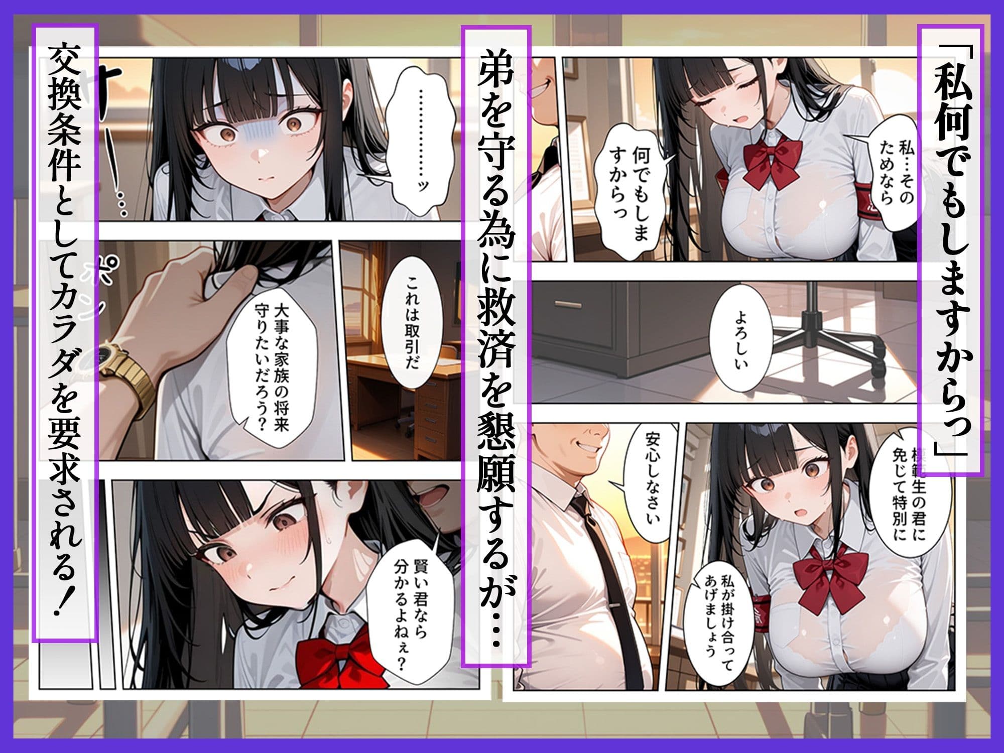 強気な風紀委員が卑劣な校長の罠にハマりメス堕ちする話 サンプル 3