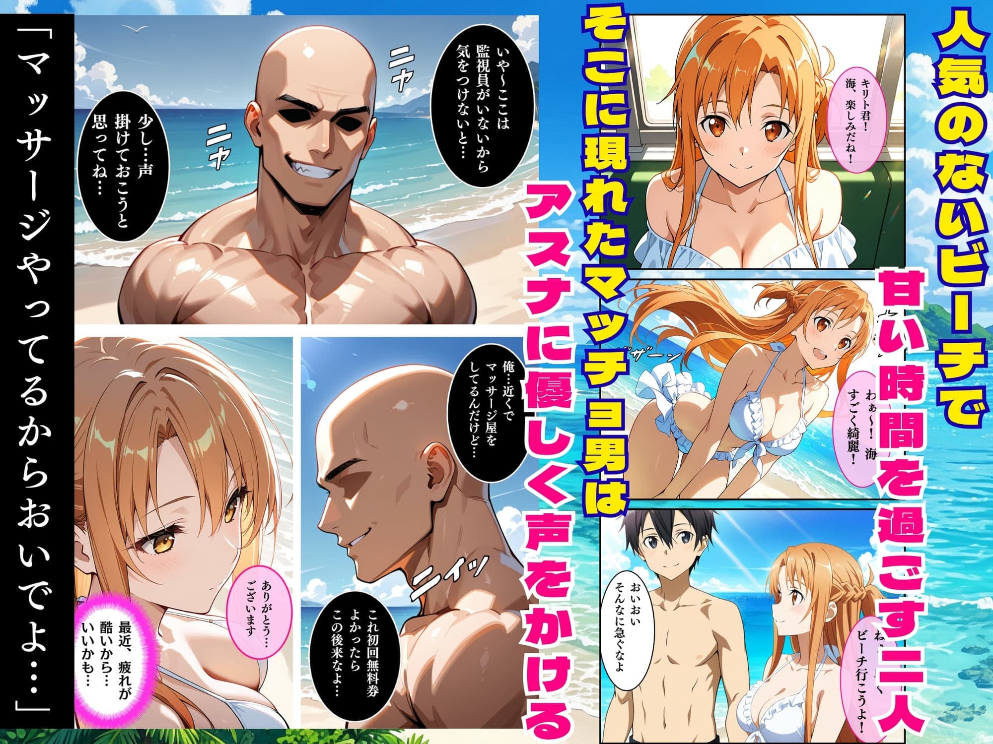 夏の海で堕ちるアスナ公開レ●プ完全肉奴●化 サンプル 1