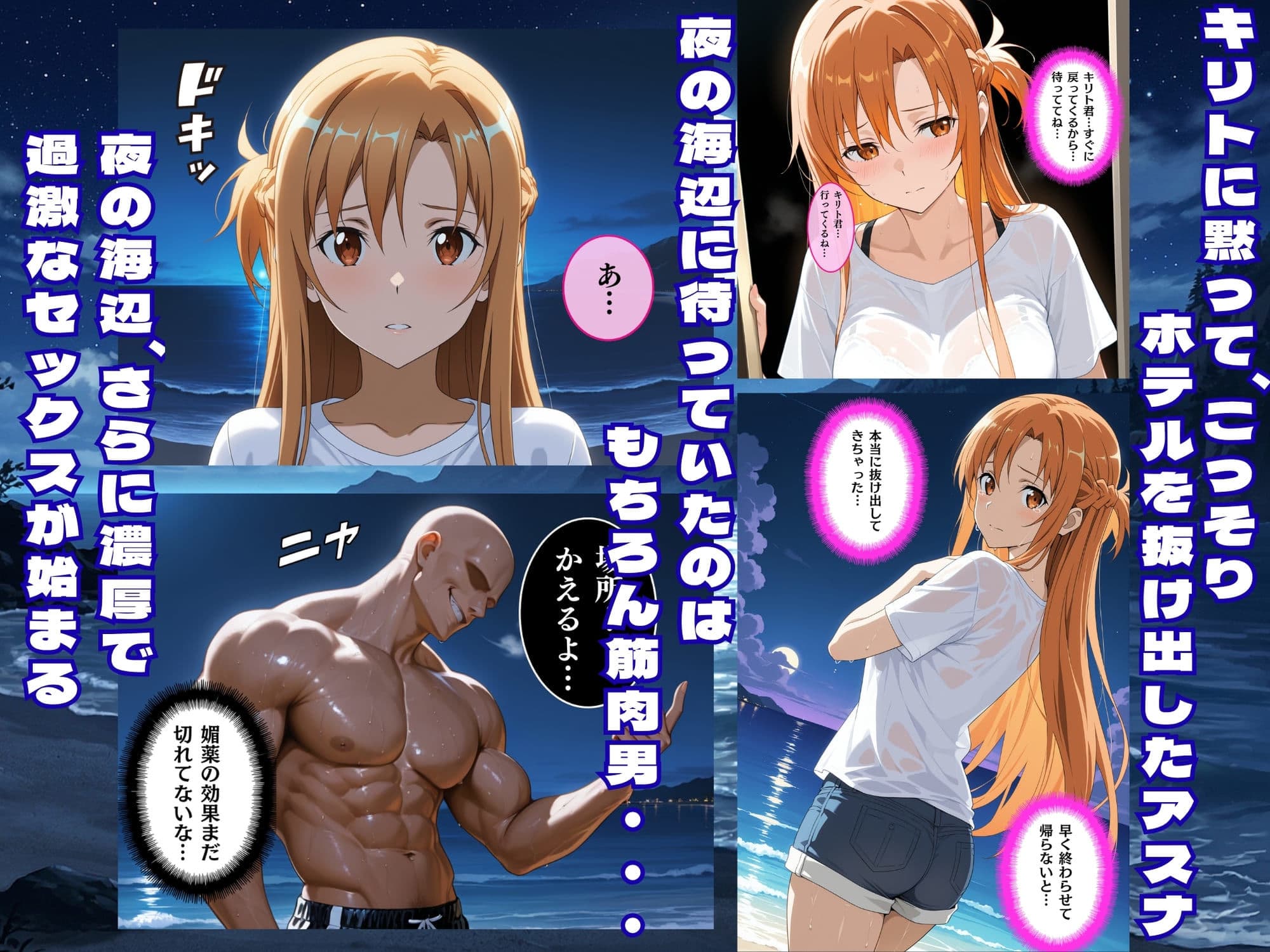 夏の海で堕ちるアスナ公開レ●プ完全肉奴●化 サンプル 6