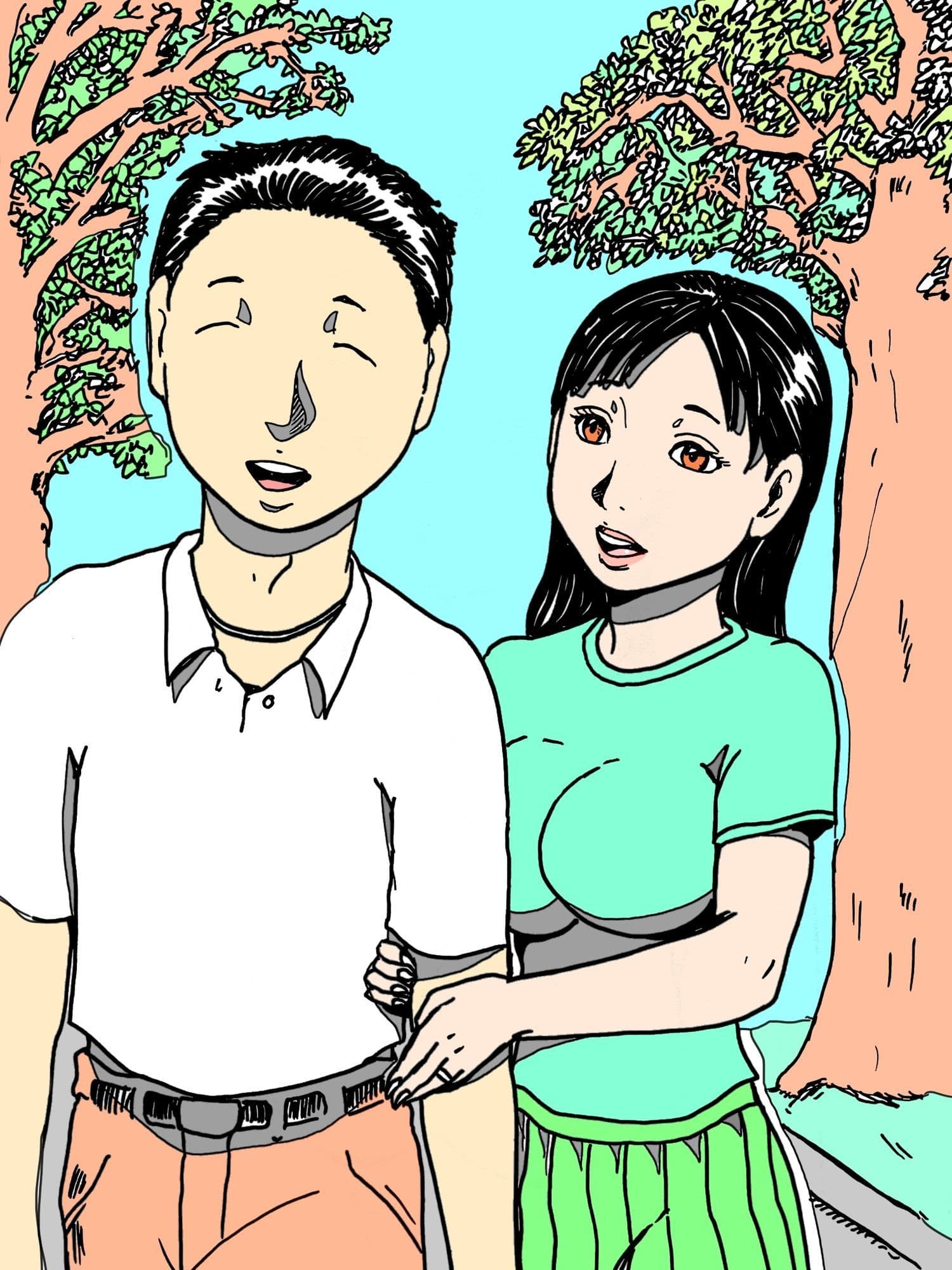 若妻が顔見知りのおじさんたちに森の中でつつかれた サンプル 1