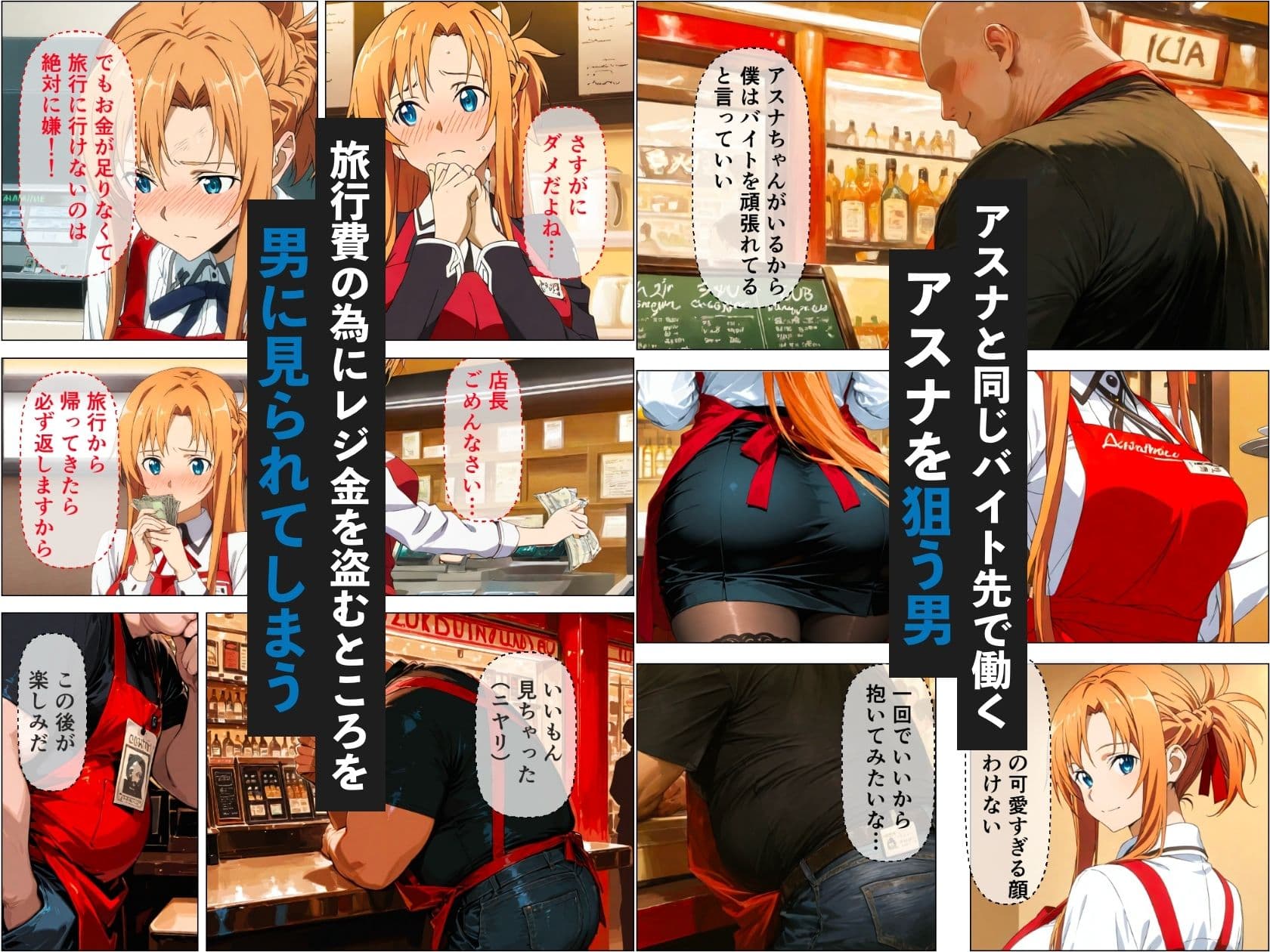 仕事ができないキモ男にアスナが弱みを握られて寝取られる話 サンプル 2