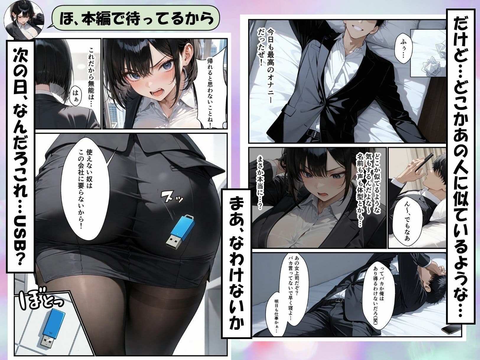 パワハラ女上司のエロ垢がばれて専用オナホになる話 サンプル 4