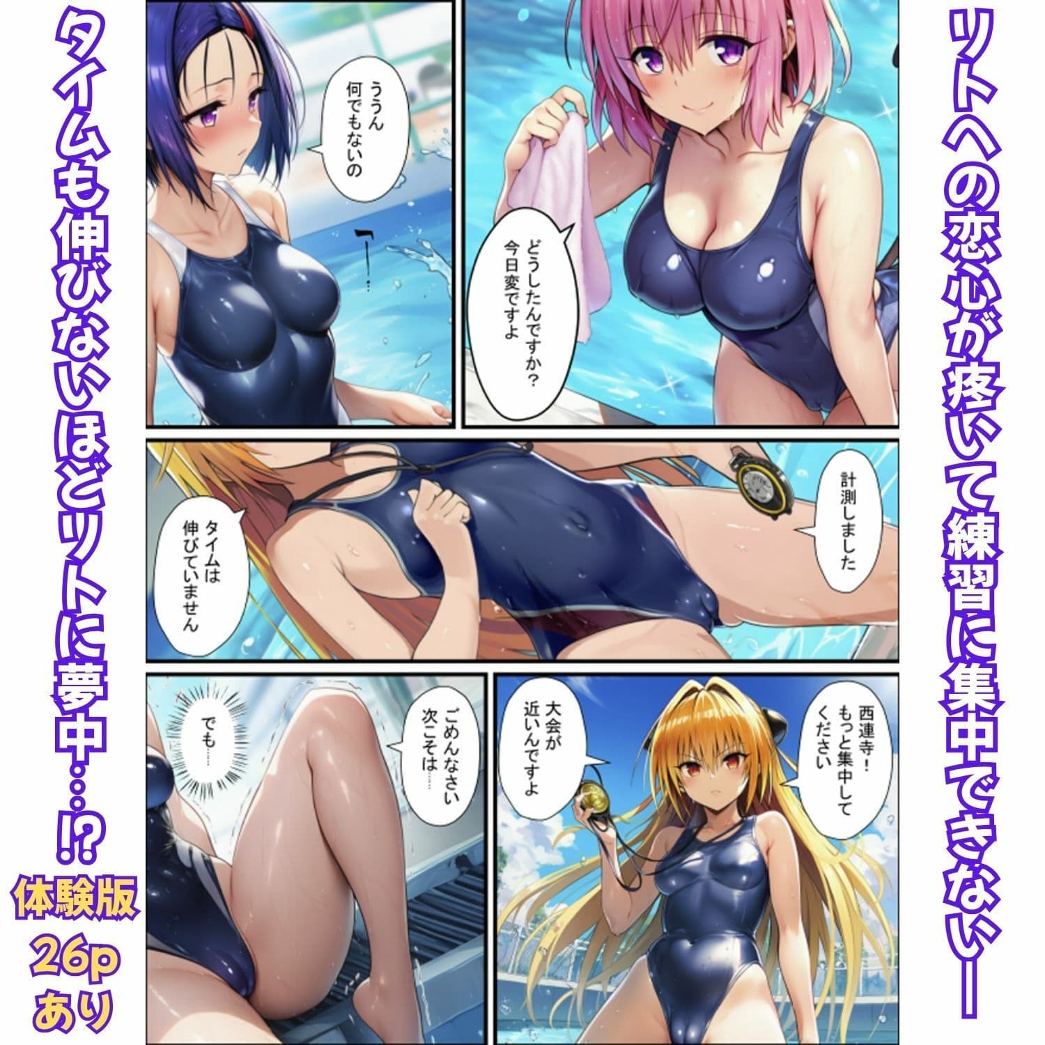 濃厚イチャらぶハーレム！とらぶるヒロインが愛を共有する絶頂合宿【モモ・大人ヤミ・春菜編】 サンプル 1
