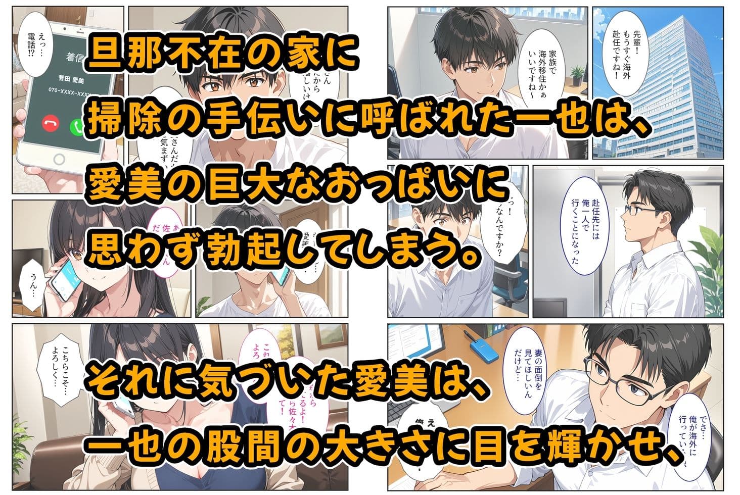 海外赴任する上司に『妻を頼む』と言われたので欲求不満の爆乳妻を種付けて孕ませました! サンプル 3