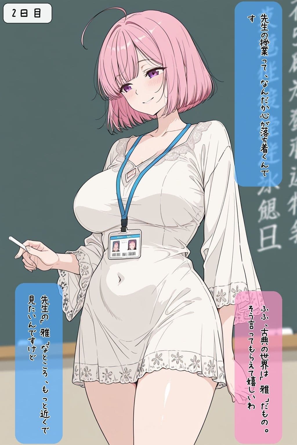 巨乳美人どエロい古文の先生を二週間で落としてえっちする サンプル 5