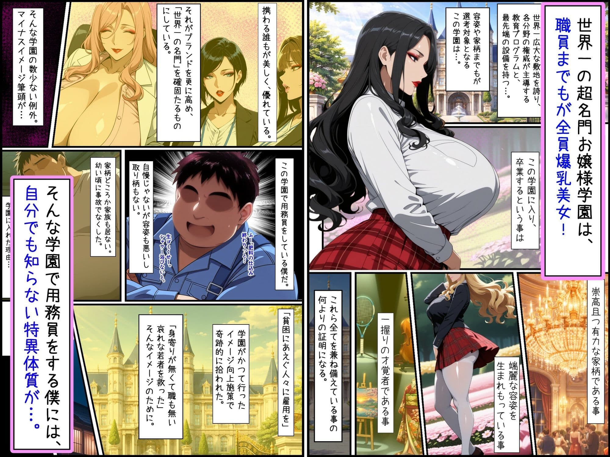 爆乳お嬢様もドスケベ熟女も特異体質で更生させる！学園長も先生もメイドも学園生も完堕ちさせてラブラブする話 サンプル 1