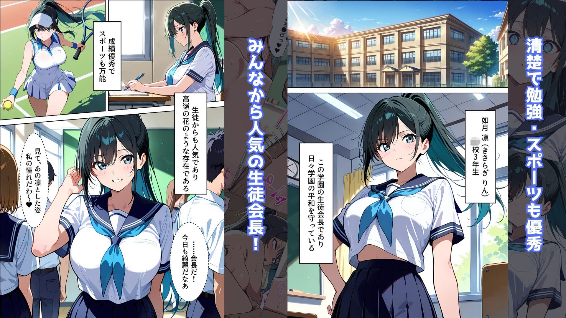【催●アプリ】〜清楚な生徒会長が大嫌いな豚教師に常識改変されておち●ぽ大好きにさせられる話〜 サンプル 1