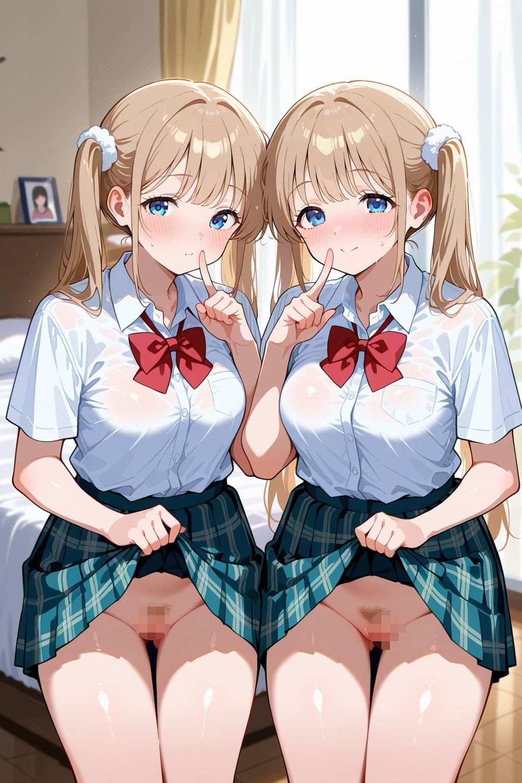 ノーパン双子の誘惑〜気持ちよさ2倍の絶頂〜 サンプル 10