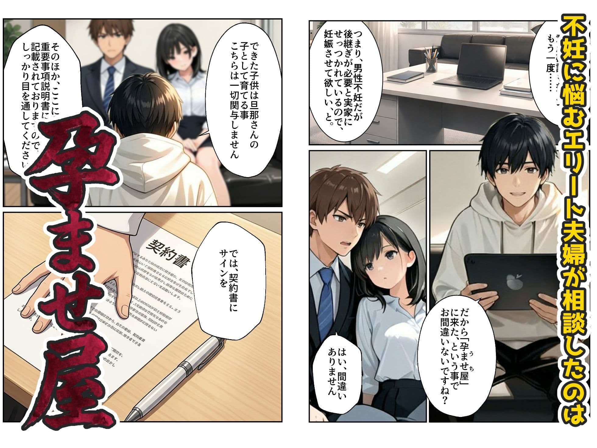 孕ませ屋 〜エリート夫の隣の部屋で、美人妻に中出しして妊娠させるお仕事です〜 サンプル 1