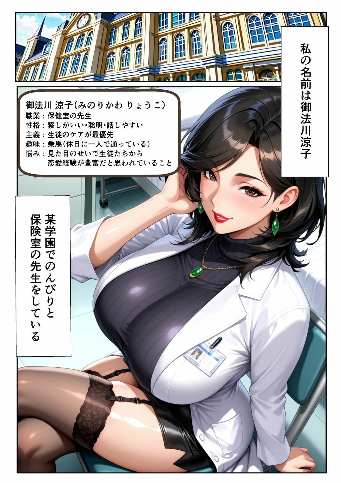 極上エロボディ先生を催●アプリで常識改変して自分専用のオナホにする話 〜御法川涼子先生編〜 サンプル 1