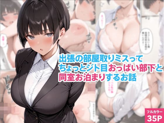 出張の部屋取りミスってちょっとジト目おっぱい部下と同室お泊まりするお話