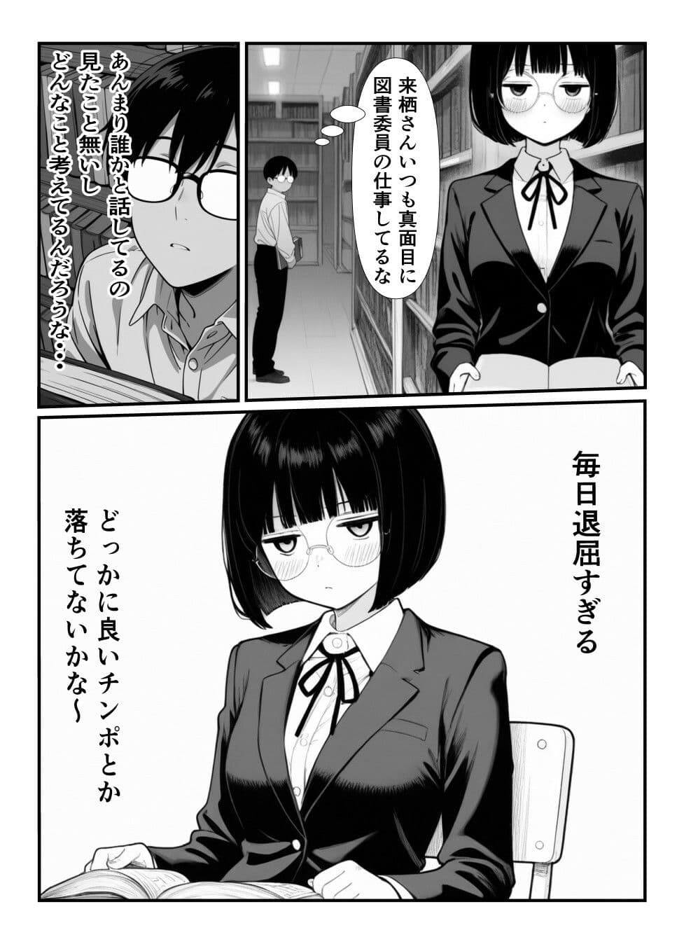 普段は無口な図書委員にま〇こ貸し出しされる話 サンプル 1