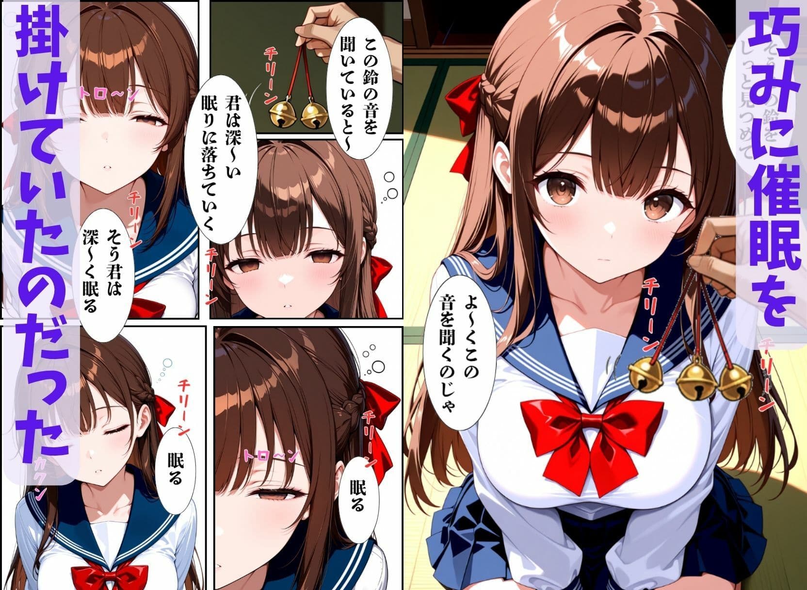 巨乳JKの巫女さんは催●術掛けられて性人形になる サンプル 4