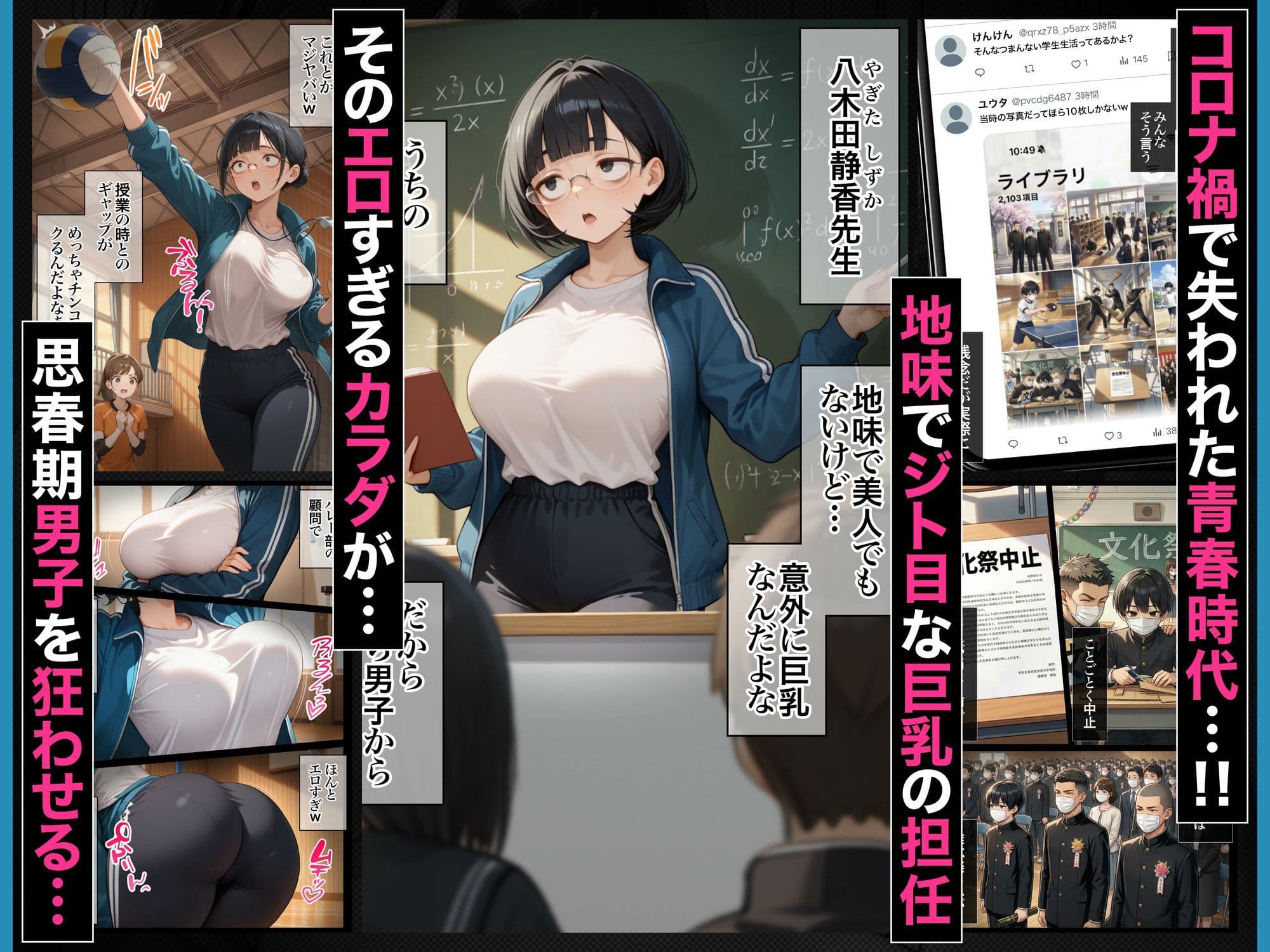 ジト目で地味な巨乳の担任を孕ませたい 担当科目:数学 バレー部顧問 独身 愛称:シズちゃん・ヤギT（30歳） サンプル 4