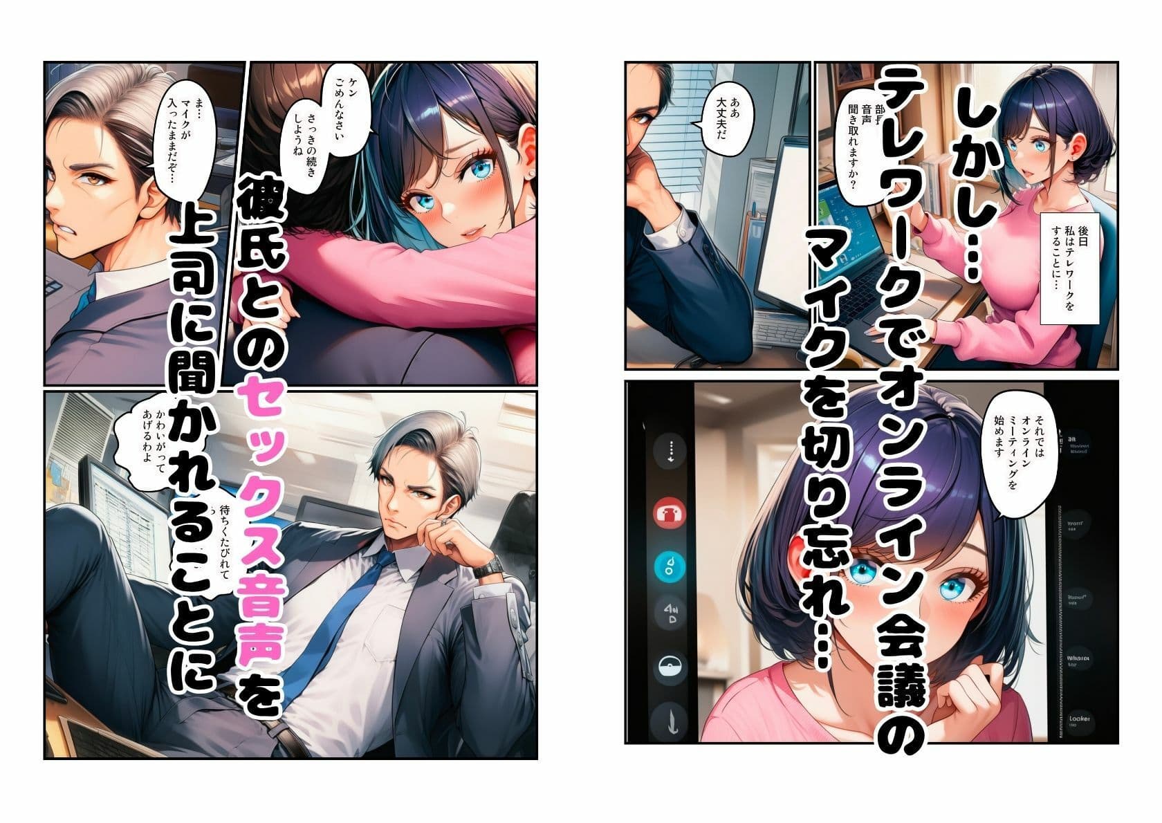 【NTR】テレワーク中の彼氏とのセックスがバレて上司の奴●になった新入社員 サンプル 3
