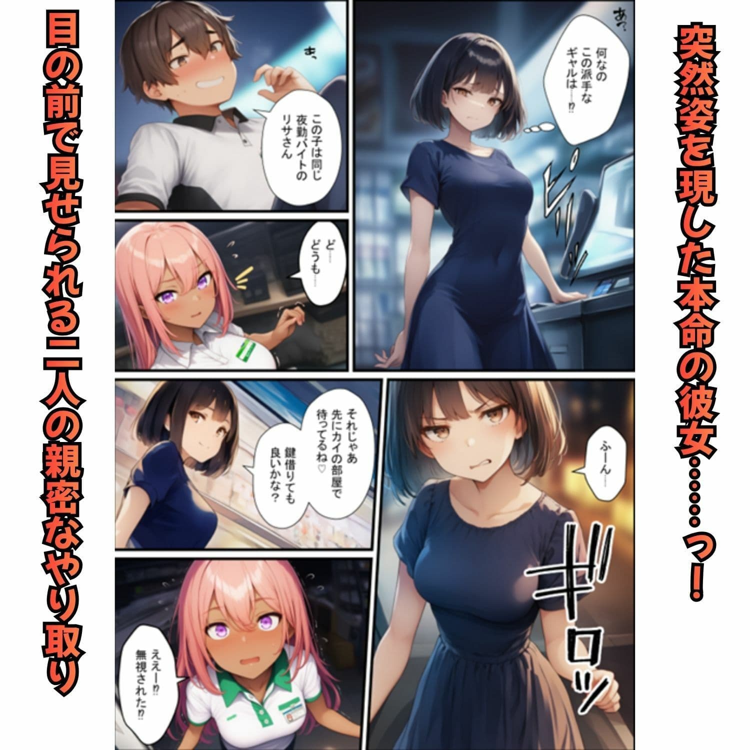 背徳の深夜コンビニ勤務  嫉妬したギャルが彼女持ちの僕を略奪したい！ サンプル 2