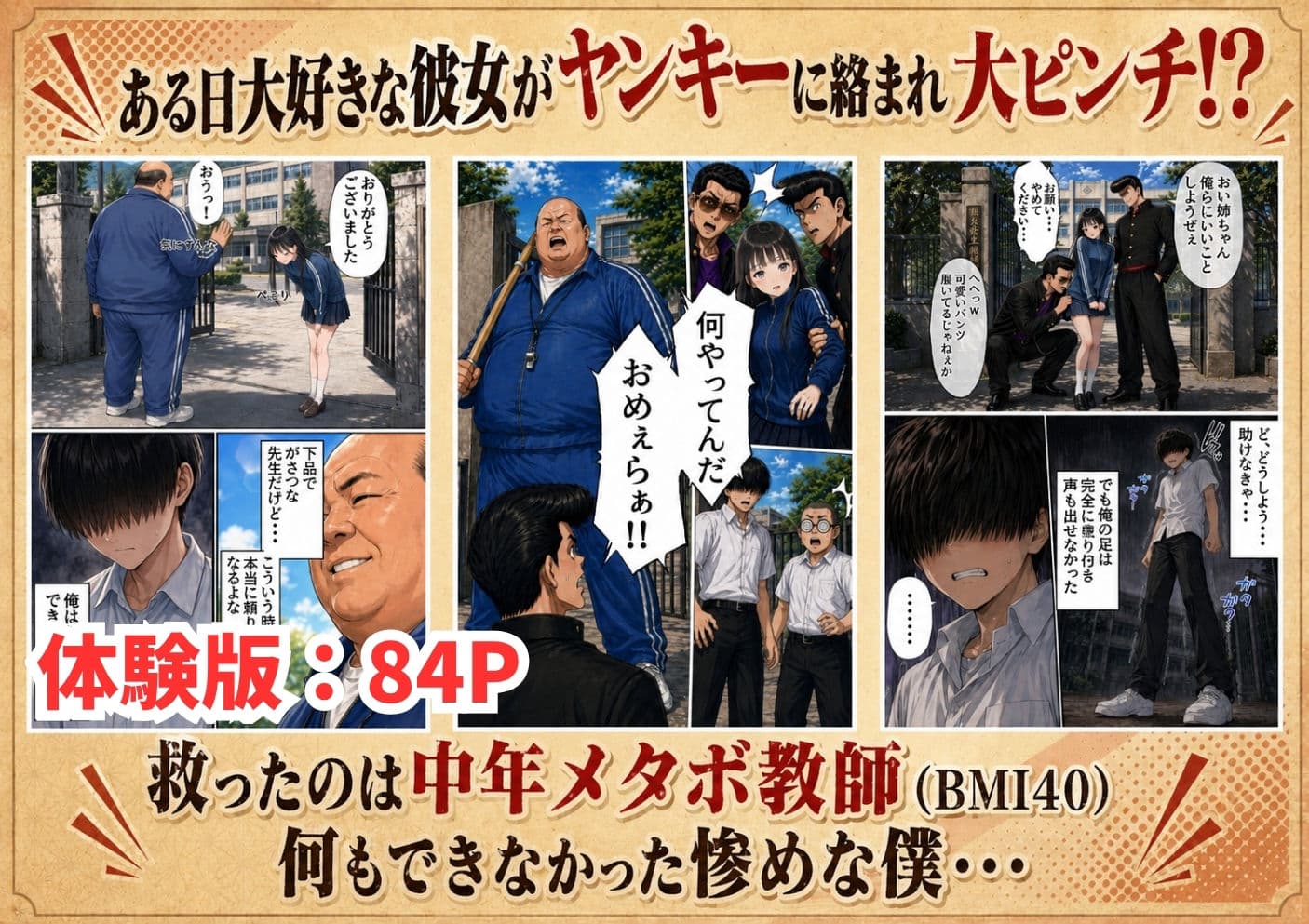 【昭和編】想いを寄せていたクラスメイトが中年メタボ教師（BMI40）と肉体関係だった件 サンプル 3