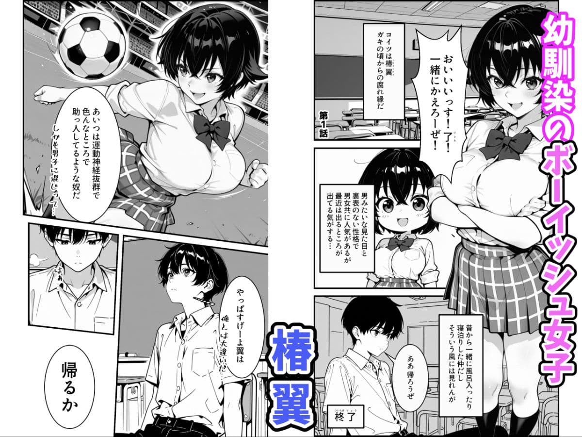 俺のボーイッシュ幼馴染が爆乳でエロすぎてヤバい話 サンプル 1