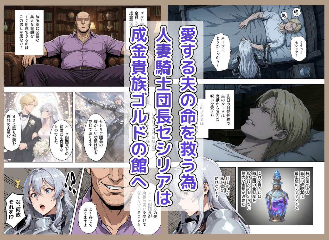絶対服従契約〜気高き人妻騎士団長が成金おっさん貴族に性教育されてメス堕ちする話 サンプル 1