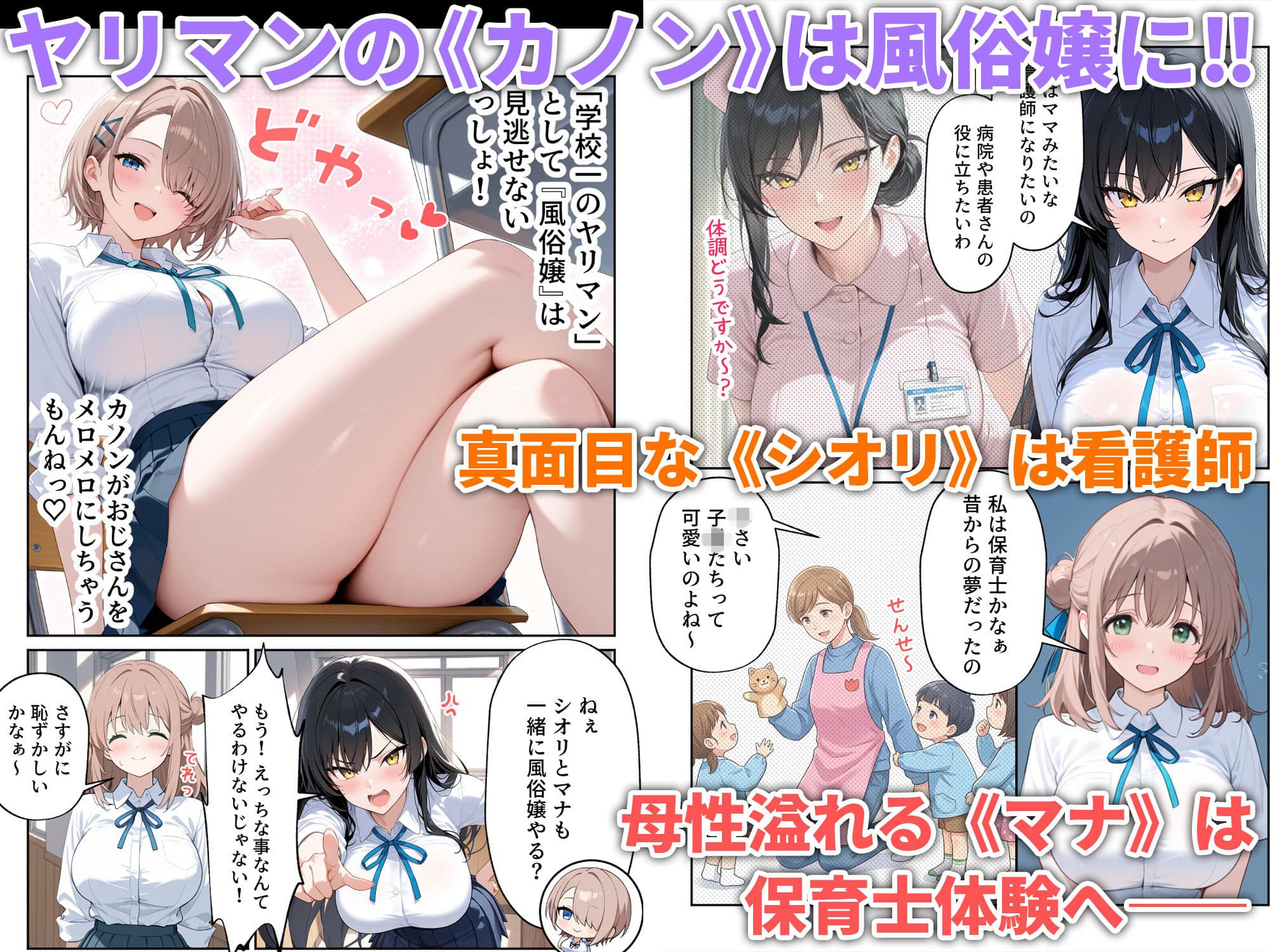 職場体験えっち 女子●生3人エッチな職場体験 サンプル 2