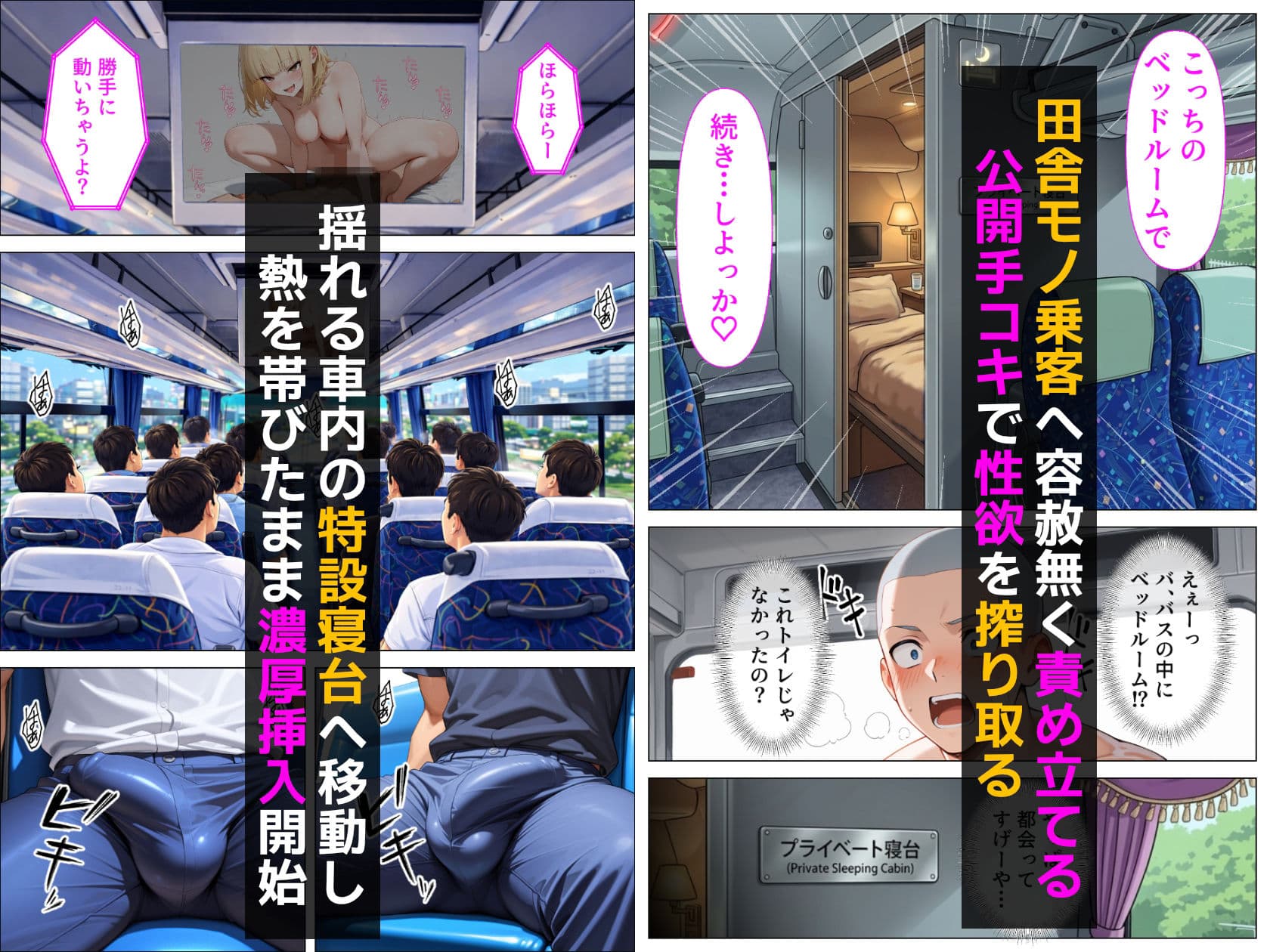 淫乱ギャルバスガイド汁まみれご奉仕ツアー_連日お客に潮だく中出しセックスされる話 サンプル 3