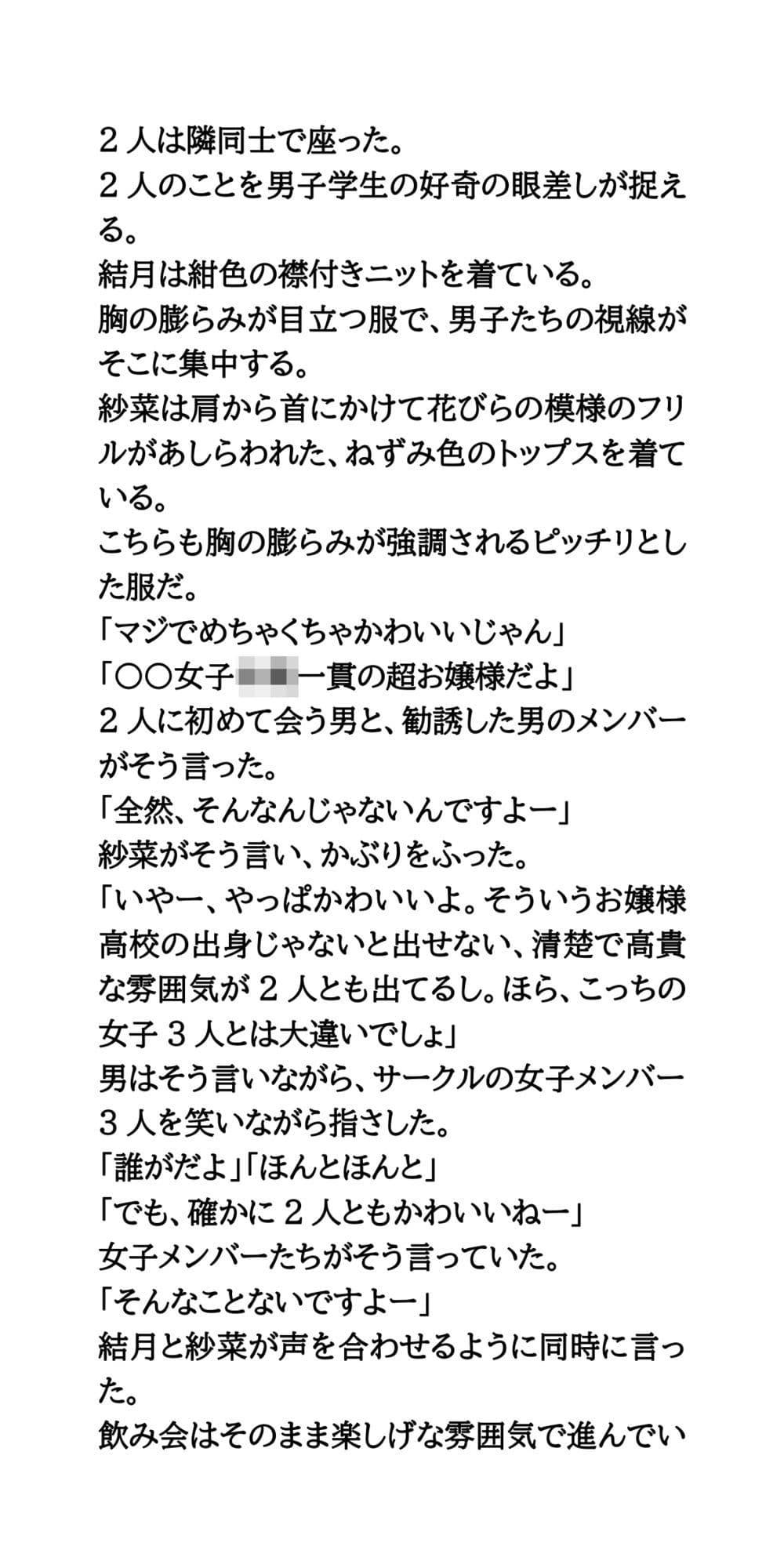 ヤリサーの新歓コンパに参加しハメられた、お嬢様女子大生 サンプル 4