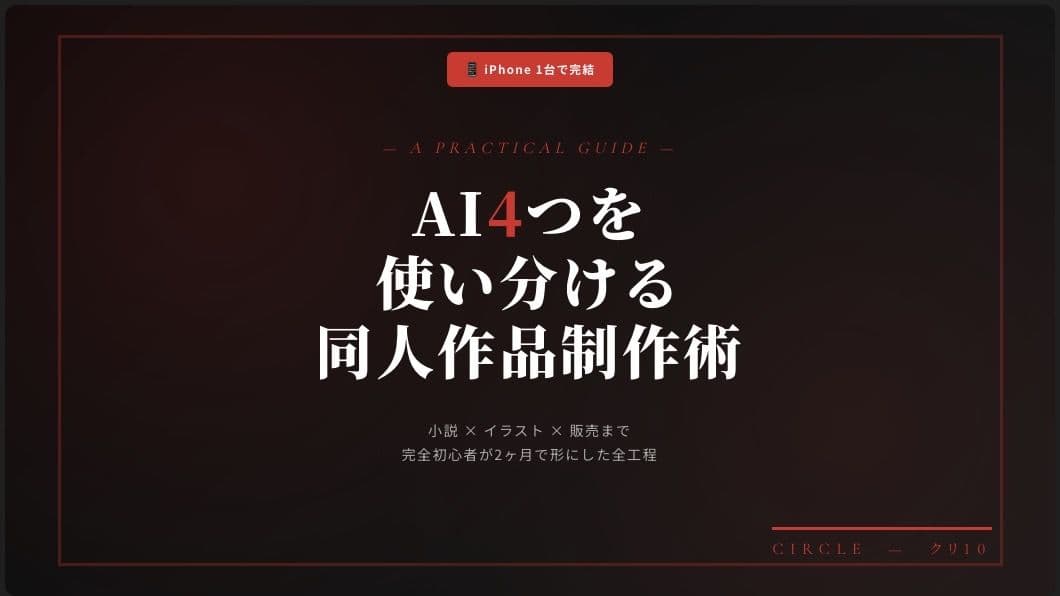 【iPhone1台で完結】AI4つを使い分ける同人作品制作術｜小説×イラスト×販売まで2ヶ月で形にした全工程 サンプル 1