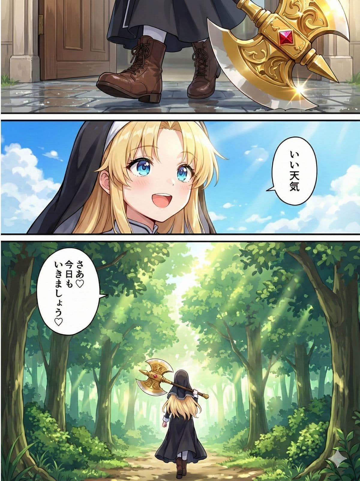 異世界で純粋金髪むちむちシスターがおちんぽをしごいてくれて好き放題中出しさせてくれる濃厚甘やかし射精♪ サンプル 1