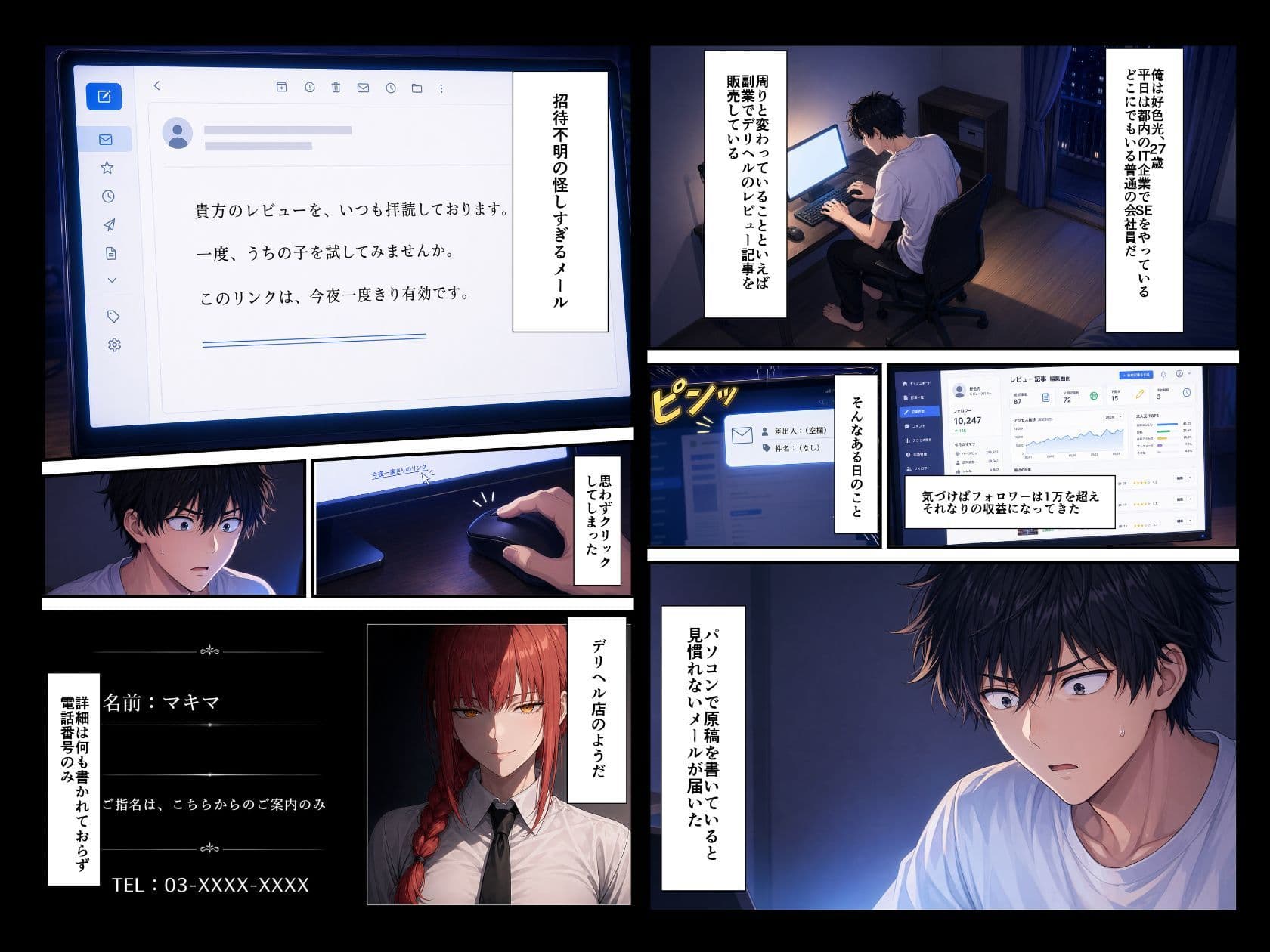 アニメデリヘル マキ◯編 〜赤髪ロングのS系お姉さんデリヘル嬢と朝まで生セックス〜 サンプル 2