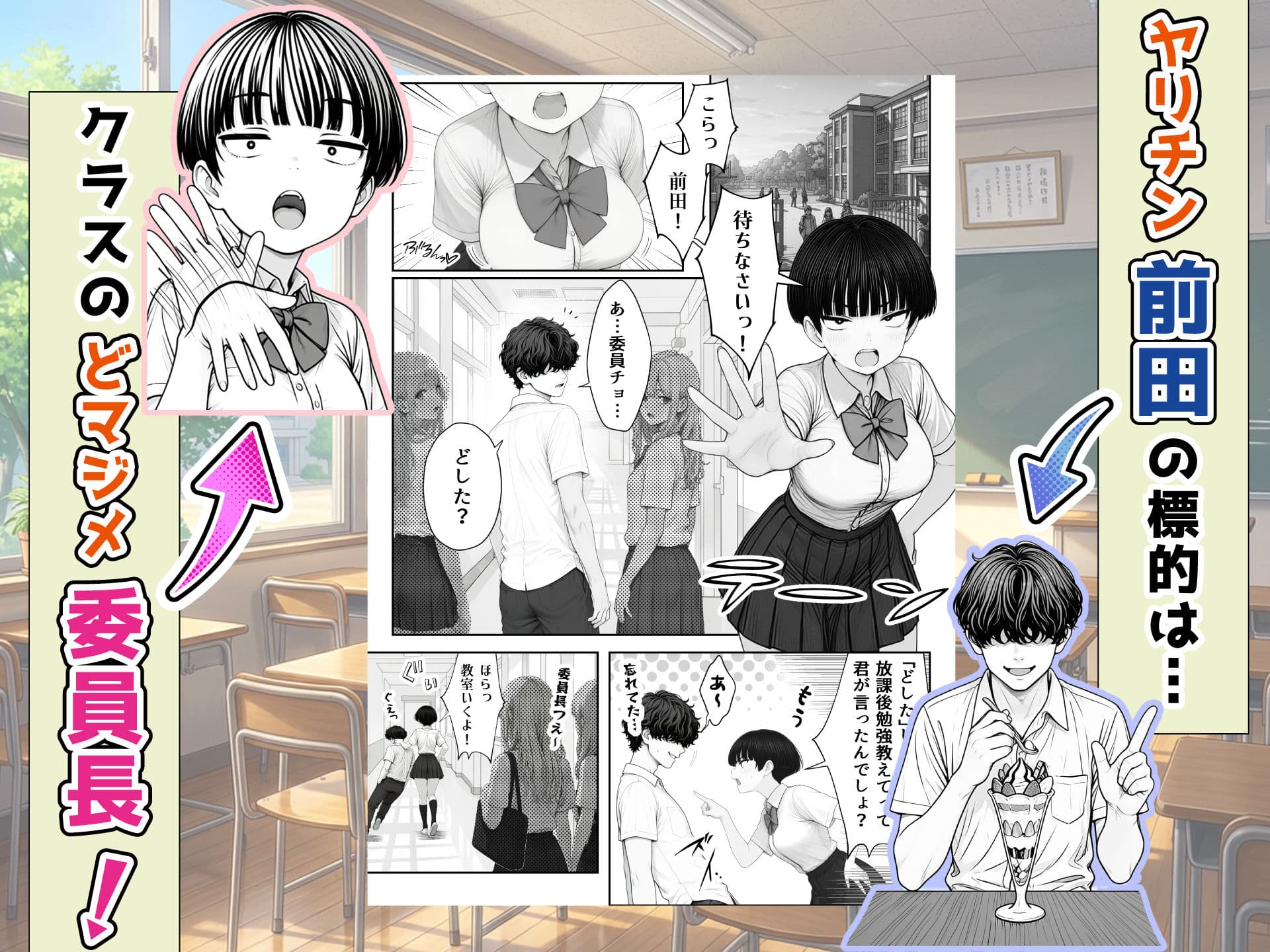 真面目でうるさい委員チョ〜の弱みを握ったヤリチンが1カ月限定恋人ごっこでHまでもっていく話 サンプル 2