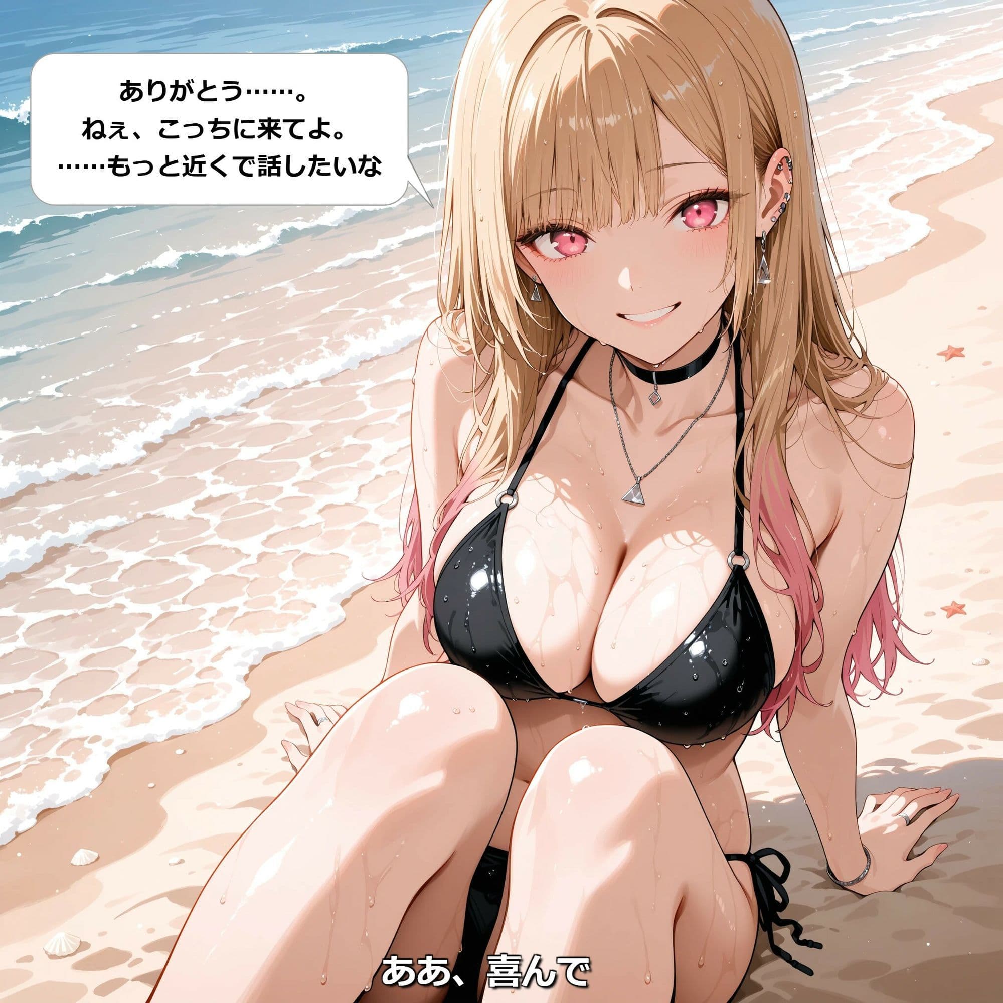 【フルカラー漫画】真夏の砂浜で重なり合う、喜多●海夢との秘密のひととき サンプル 3
