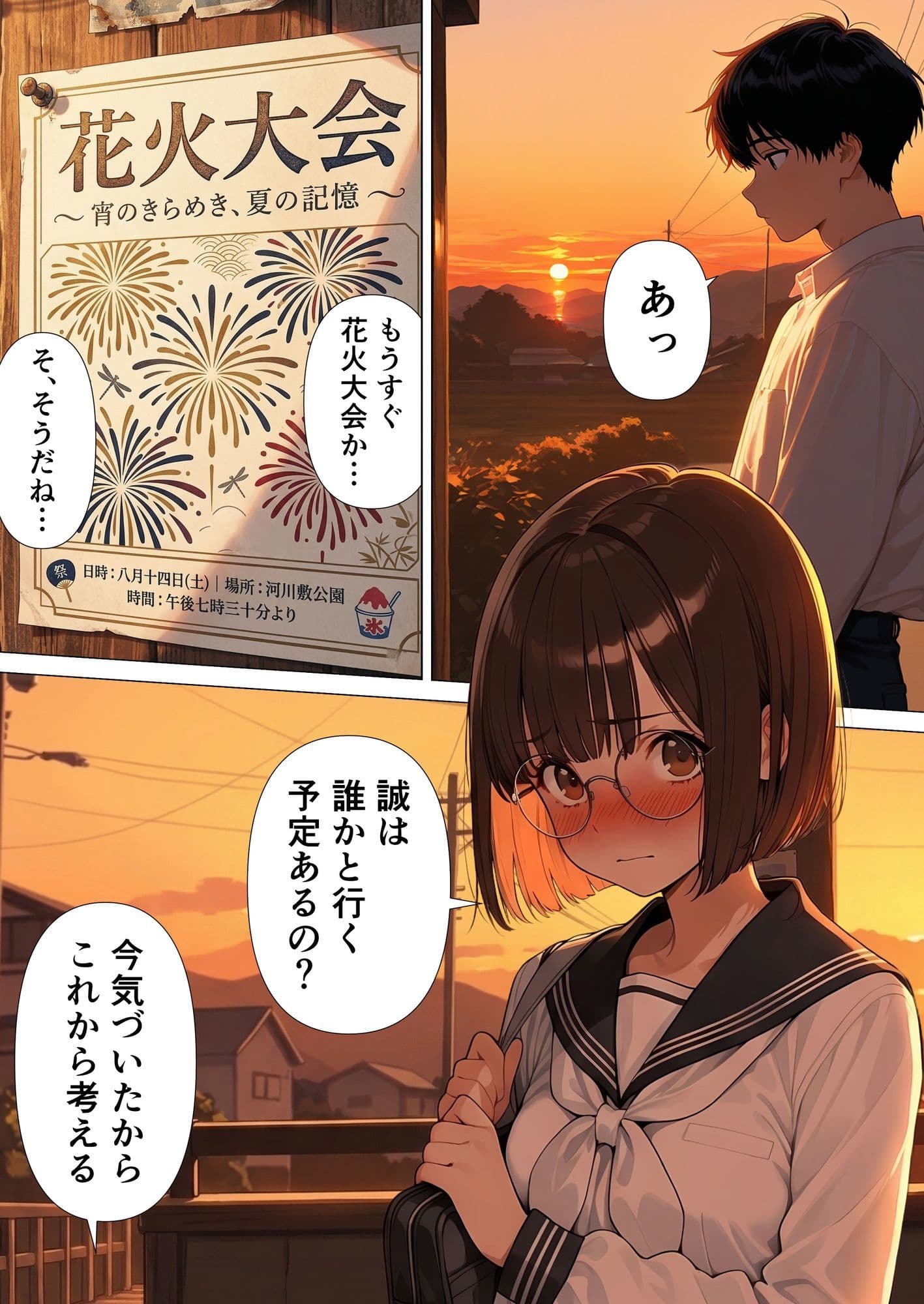地味眼鏡の幼馴染と夏祭りデートしたら交尾することになった サンプル 1
