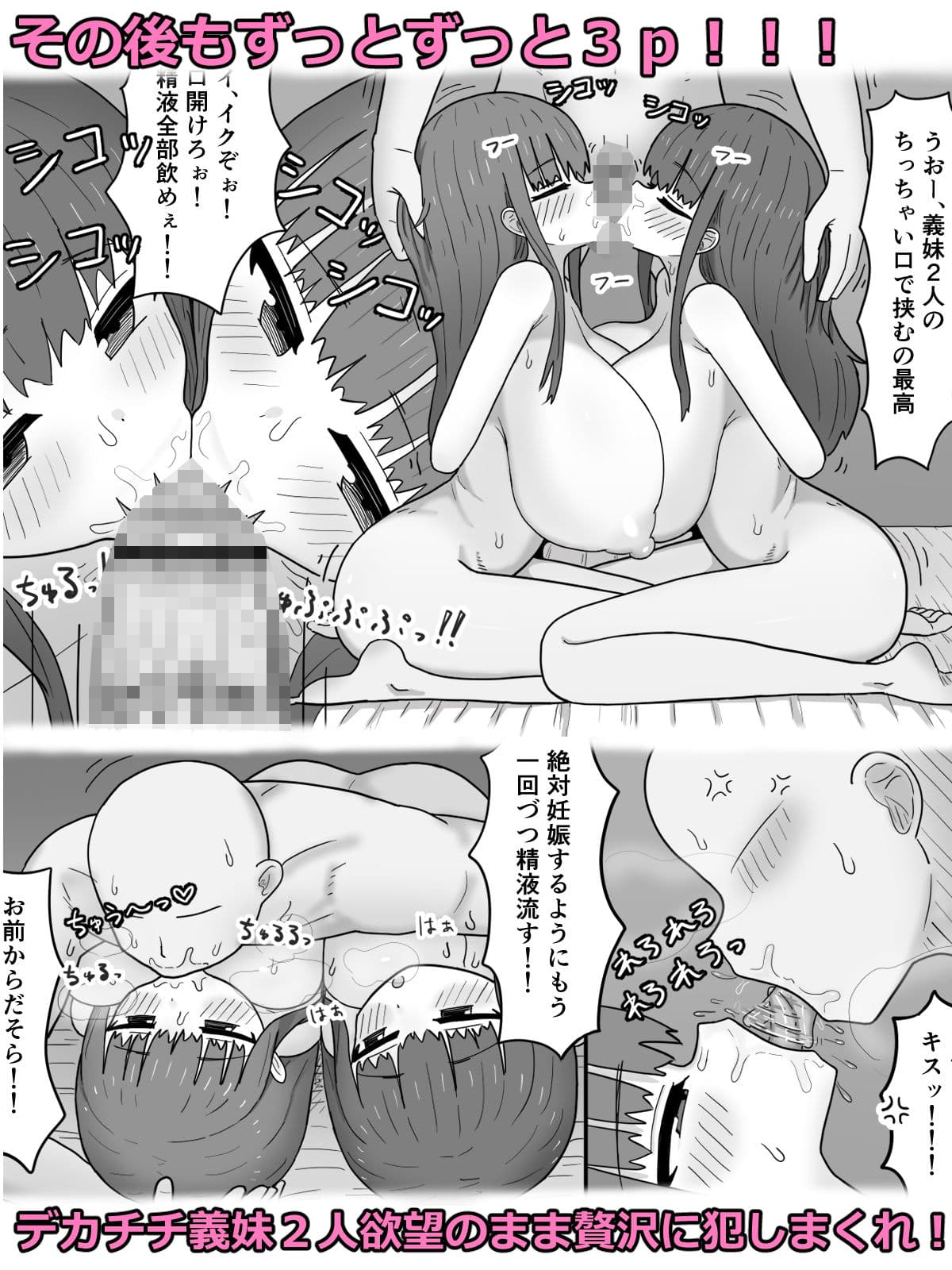家で飼ってる引きこもり巨乳義妹×2と勢いで孕ませエッチした サンプル 7