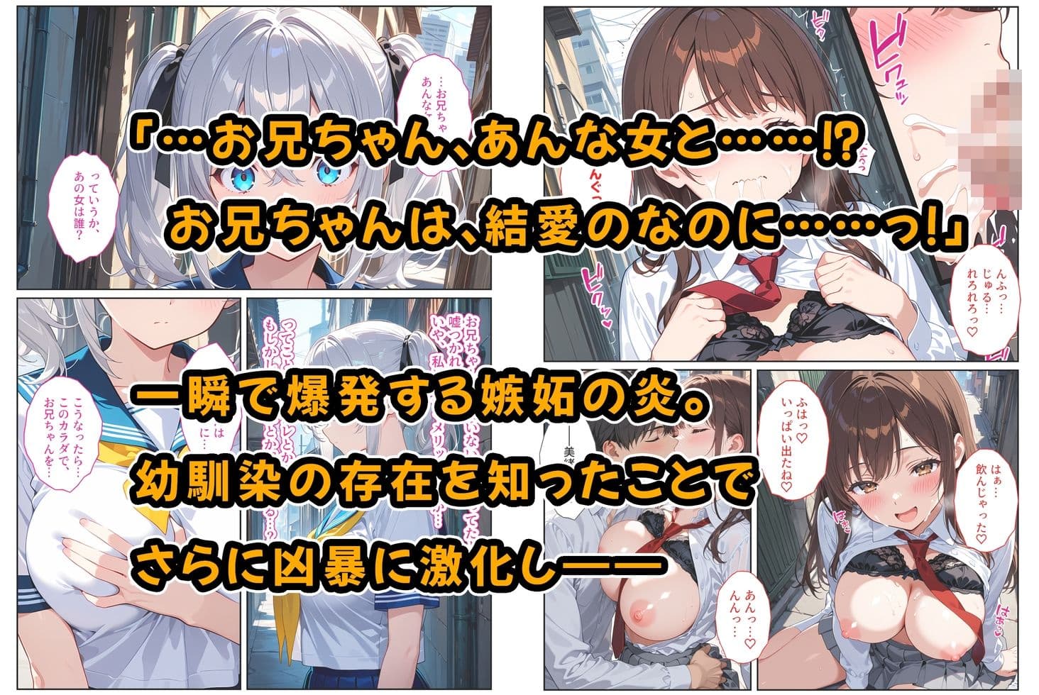 義妹ができたら幼馴染が嫉妬爆発！〜義妹と幼馴染のW爆乳ハーレム中出しセックス〜 サンプル 5