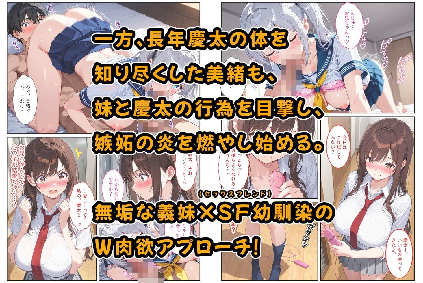 義妹ができたら幼馴染が嫉妬爆発！〜義妹と幼馴染のW爆乳ハーレム中出しセックス〜 サンプル 7