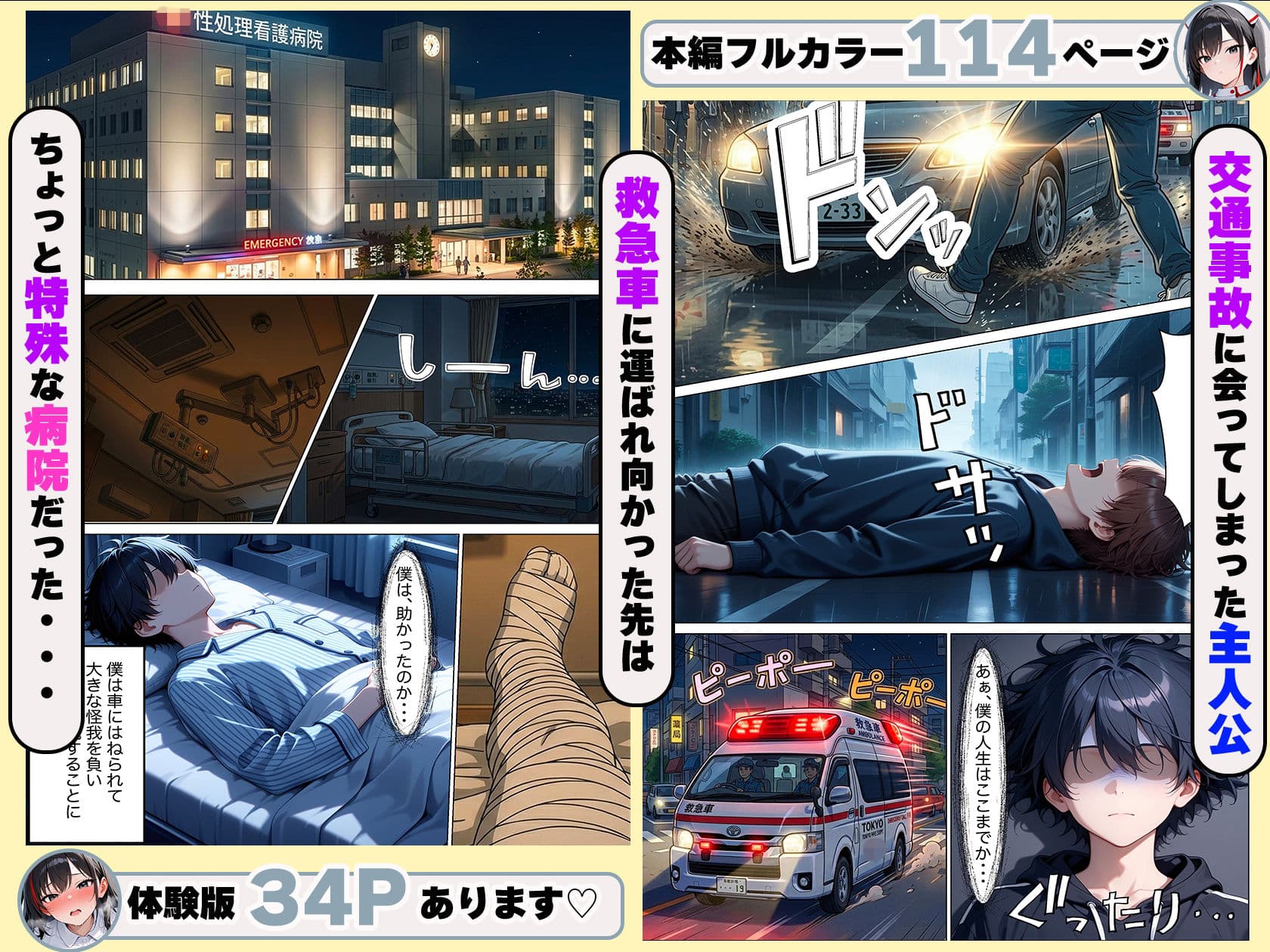 入院したらギャルナース達に性処理看護で搾精されまくる サンプル 1