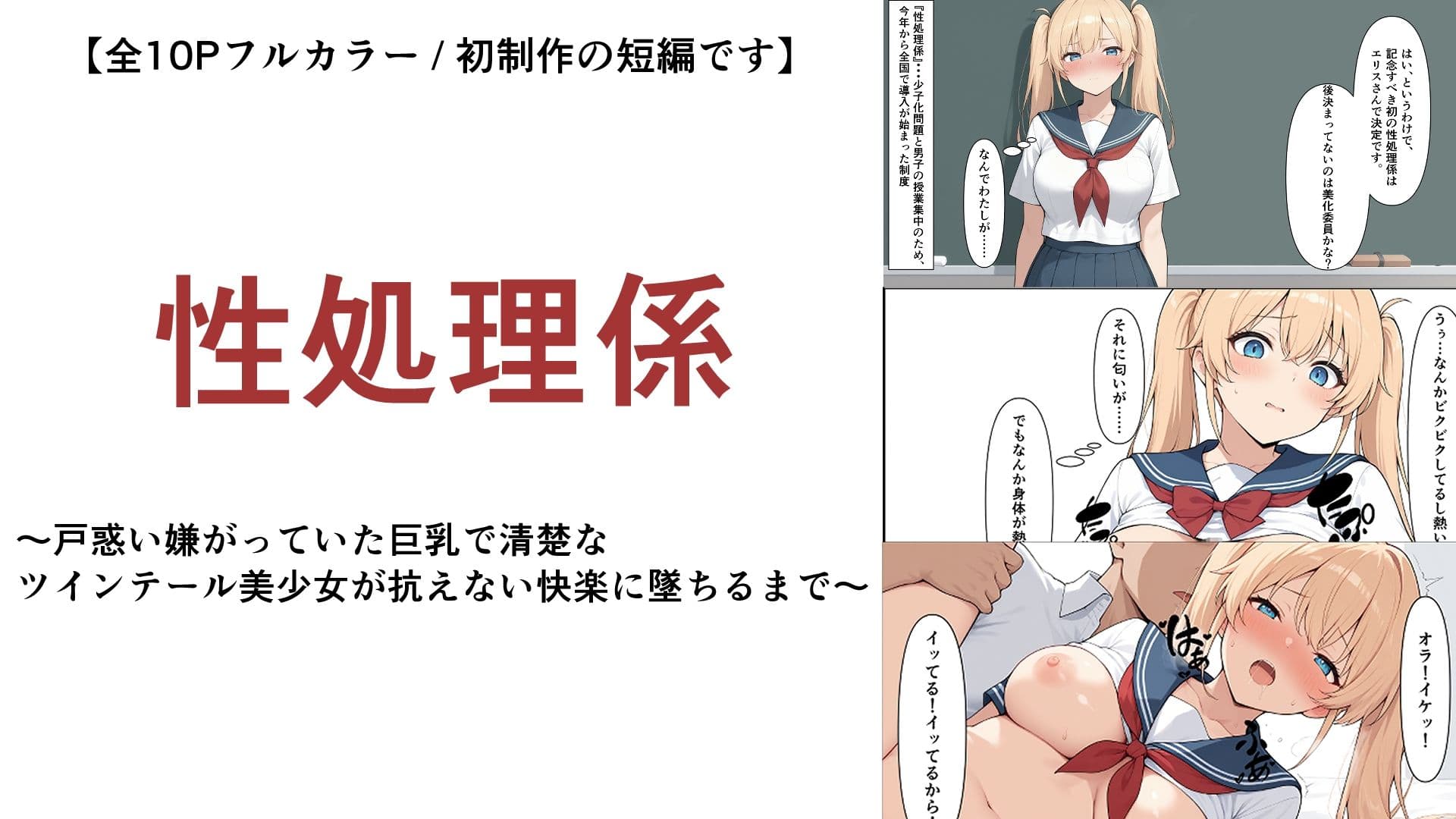性処理係〜戸惑い嫌がっていた巨乳で清楚なツインテール美少女が抗えない快楽に墜ちるまで〜 サンプル 1