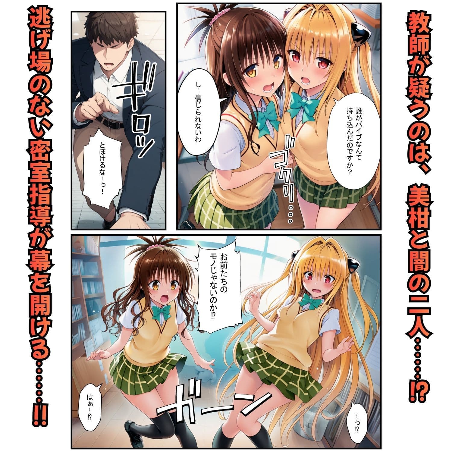 濃厚中出し姉妹丼！とらぶるヒロイン密室指導【リコ・美柑・ヤミ編】 サンプル 3