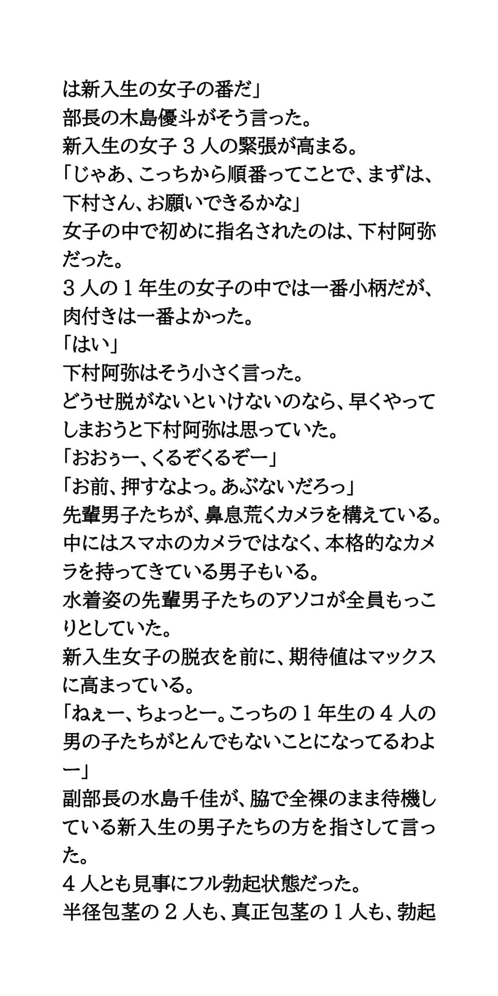 水泳部新入部員、全裸自己紹介。男女7人がすっぽんぽんに！ サンプル 7