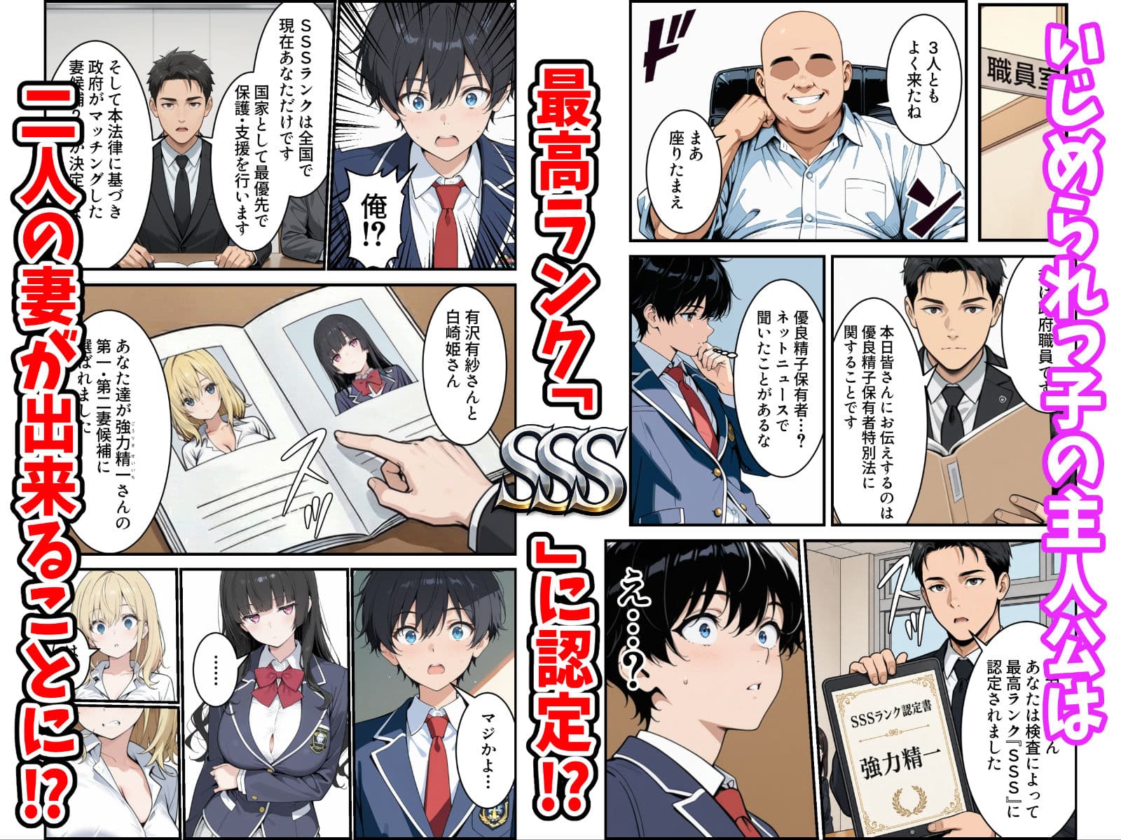 陰キャの俺がSSSランク優良精子保有者に選ばれたのでハーレム王になる話 〜いじめられっ子逆転劇〜 サンプル 2