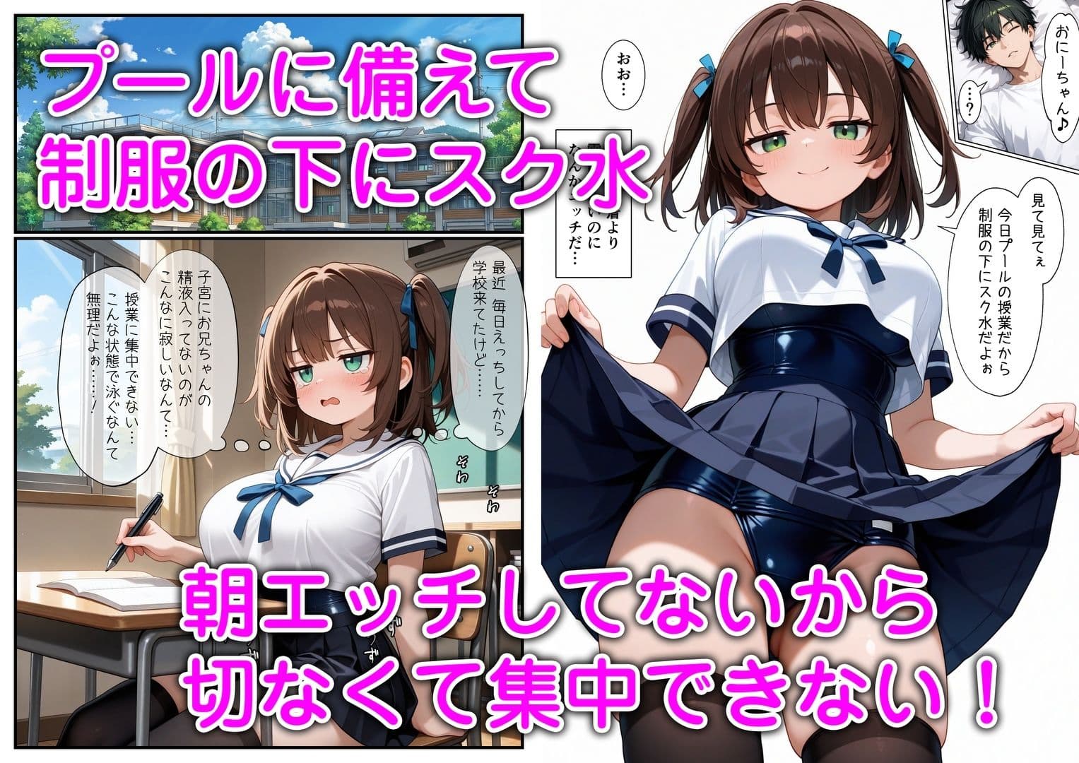妹と恋人ごっこ 交尾ごっこ2  〜セーラー服＆スク水H編〜 サンプル 3