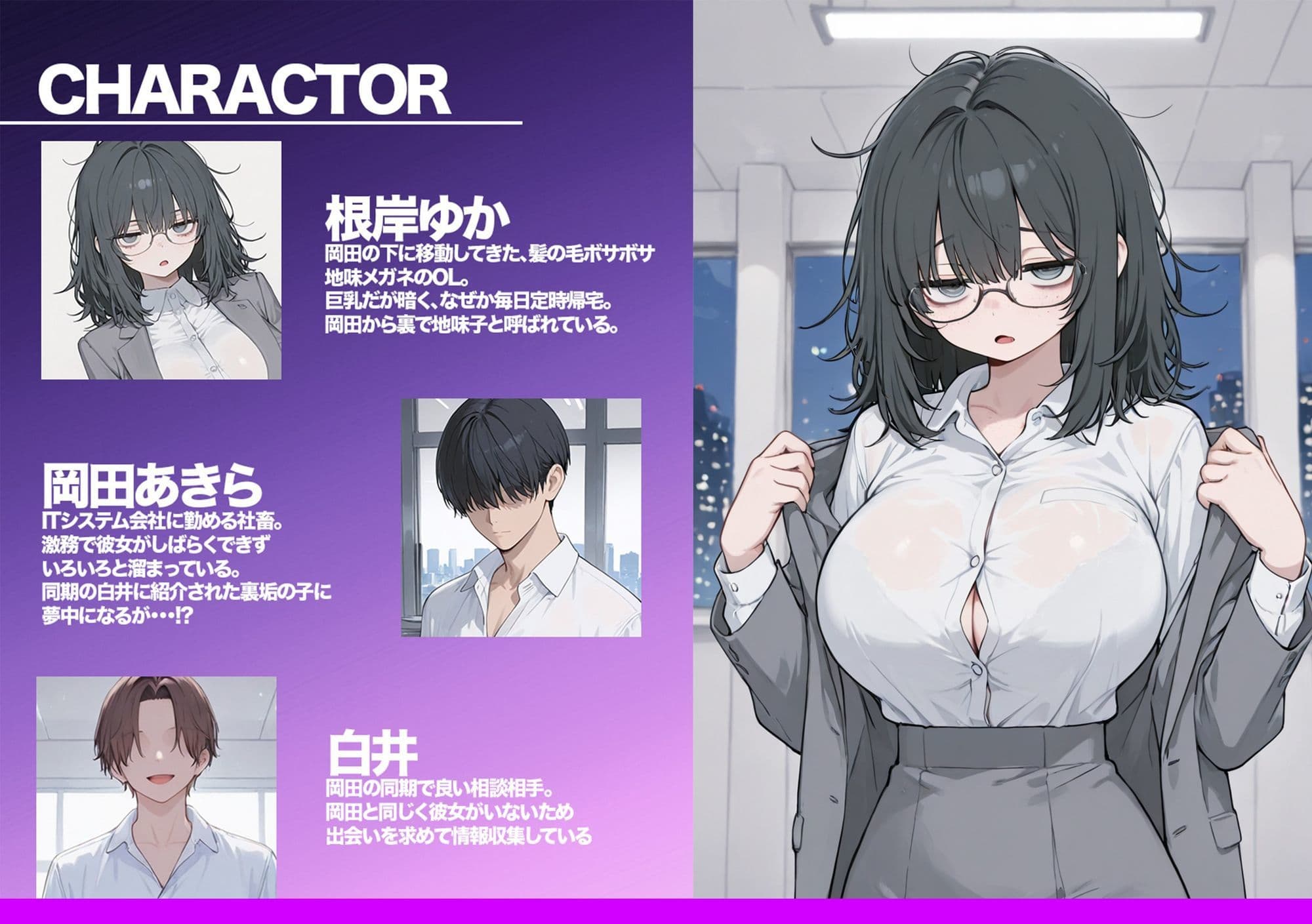 地味ブスな爆乳後輩は実は人気裏垢配信者!?俺専用になり社内でハメ倒した話 サンプル 1