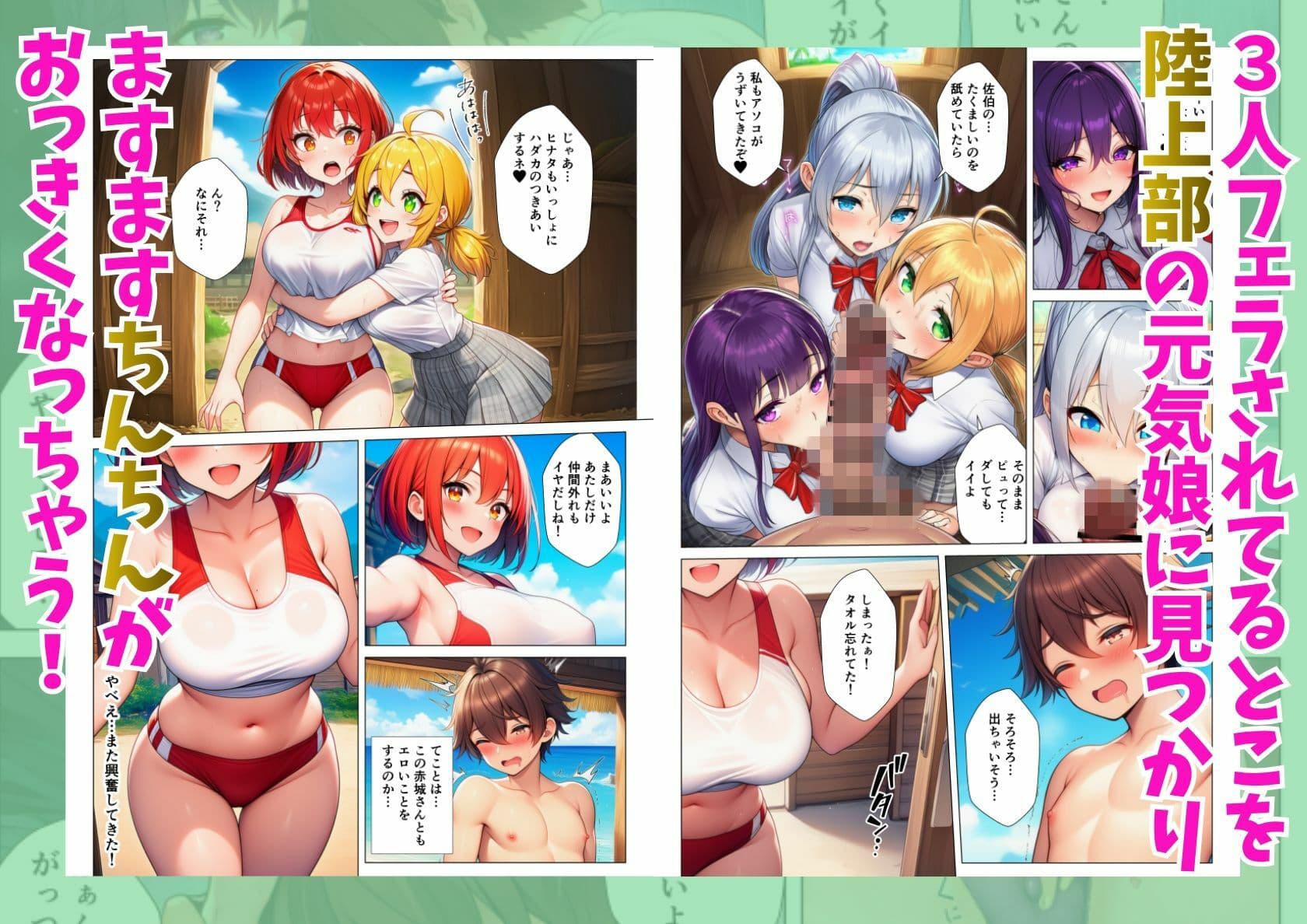 無人島でハーレム性活！クラスの一軍女子たちとエッチな乱交サバイバル サンプル 7