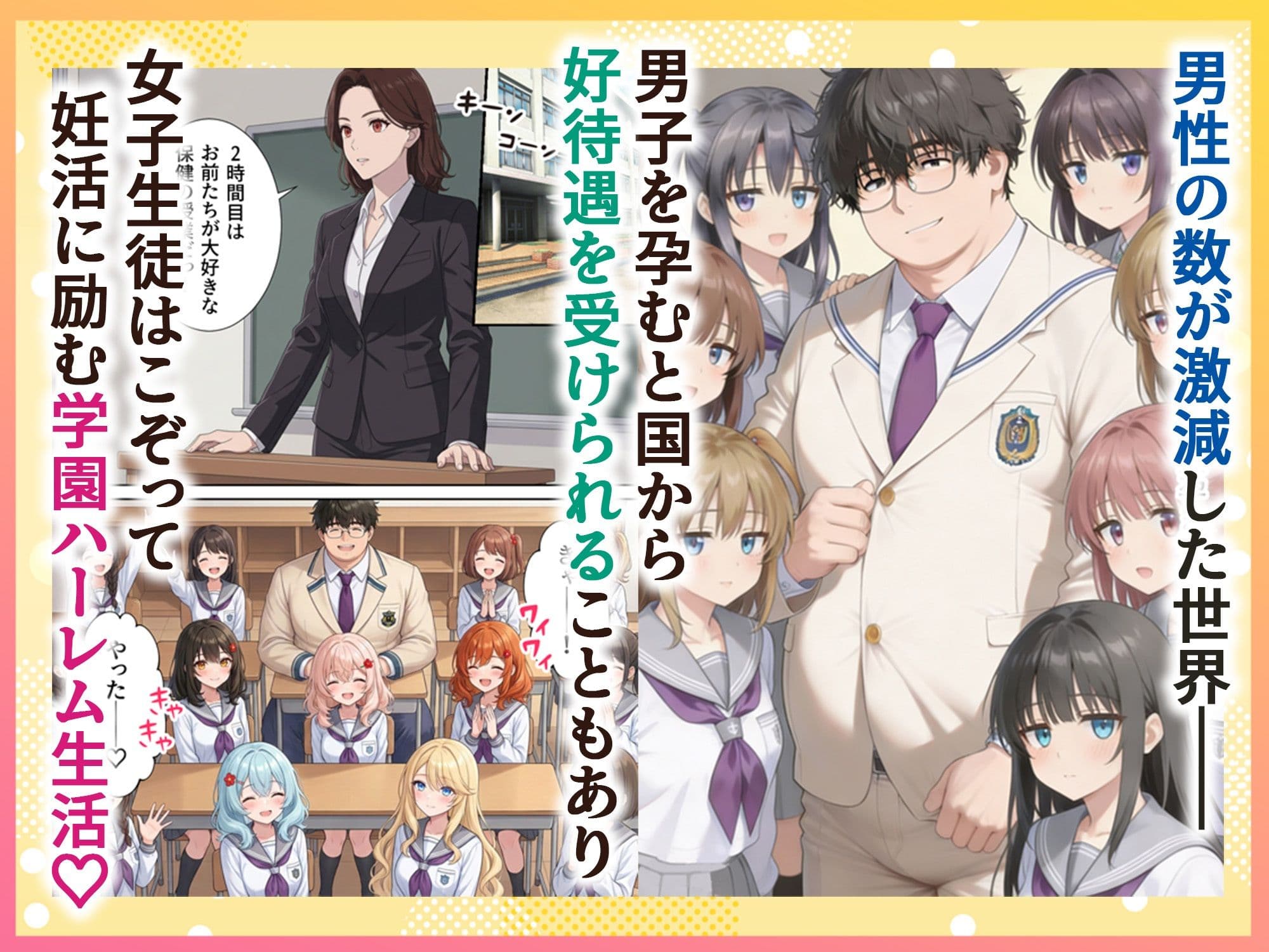 妊活ハーレム学園3 〜男子が俺だけの学校！デブスでもチンモテする世界！リボーンズ〜 サンプル 1
