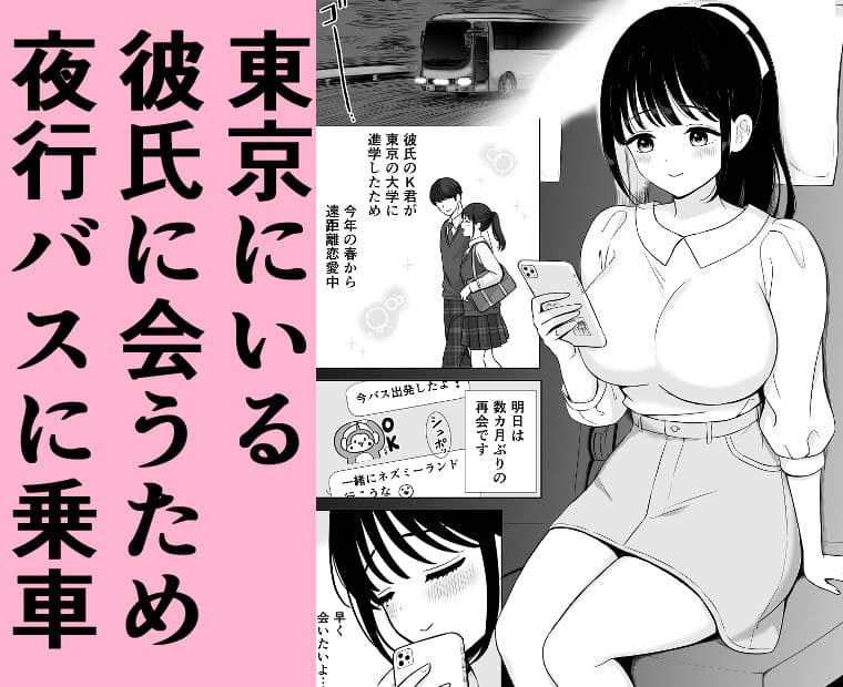 清楚系女子、夜行バスで寝取られ〜東京へ向かう夜行バスの中で〜 サンプル 1