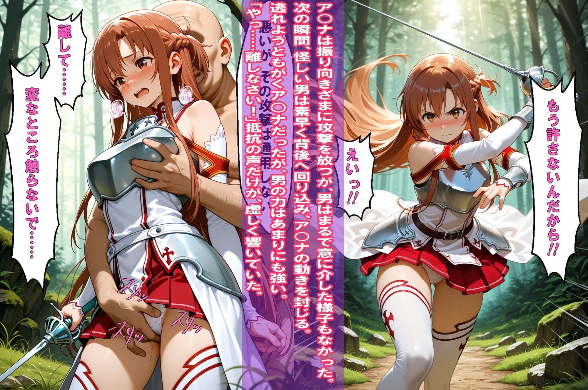 『狙われた女剣士、羞恥監禁』（ア○ナ）＆『ARアイドル悪質プレイヤーの餌食』（ユナ）2冊セット、動画12本セット、【静止画4K、動画2Kサイズ】 サンプル 3