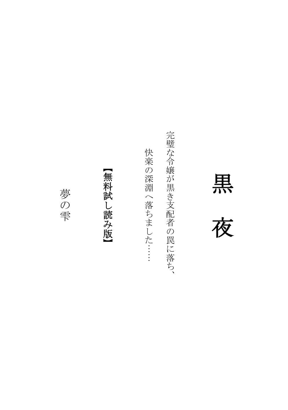 黒夜  完璧な令嬢が、黒き支配者の罠に落ち、快楽の深淵に落ちました… サンプル 2